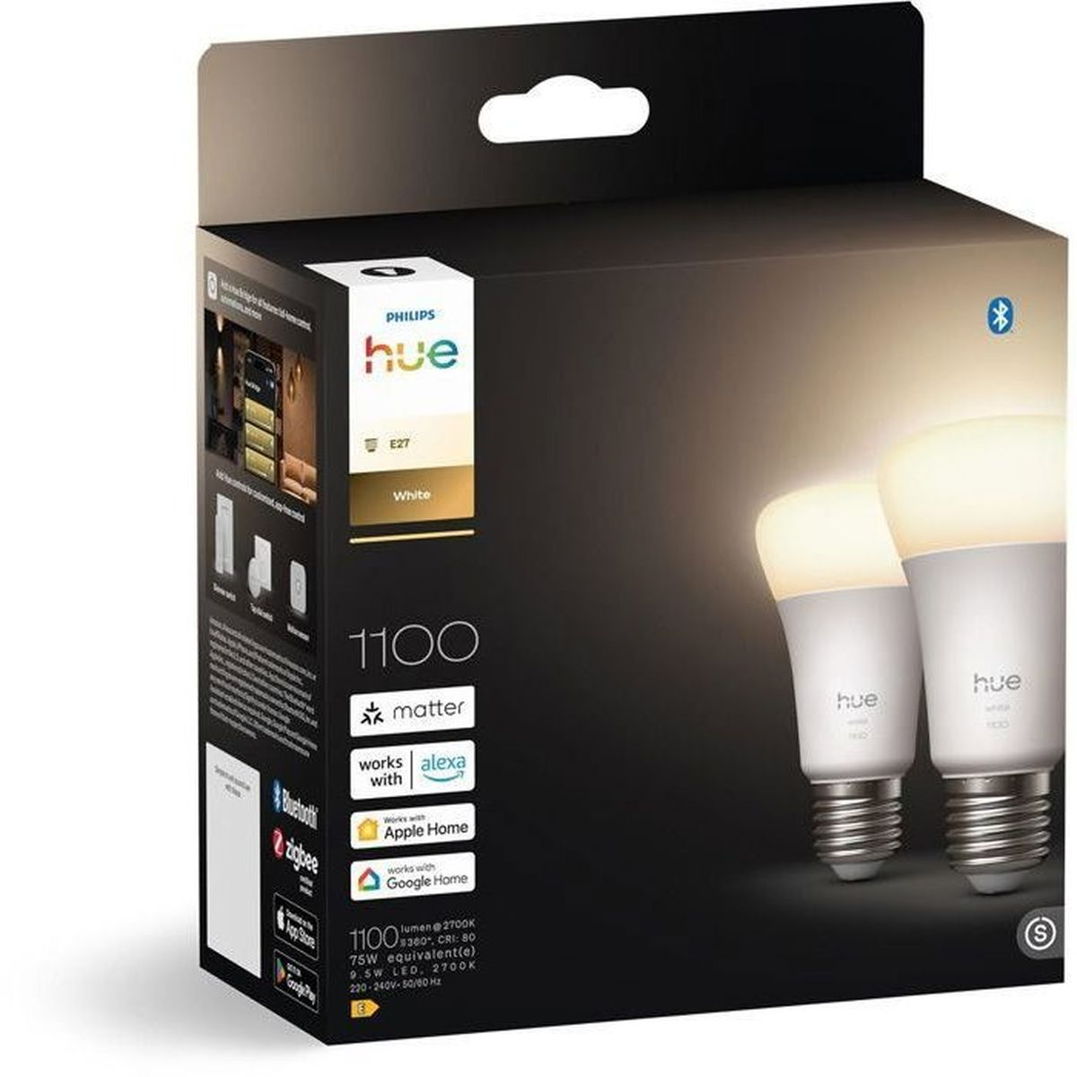 Confezione di lampadine Philips Hue White E27, 1100 lumen.