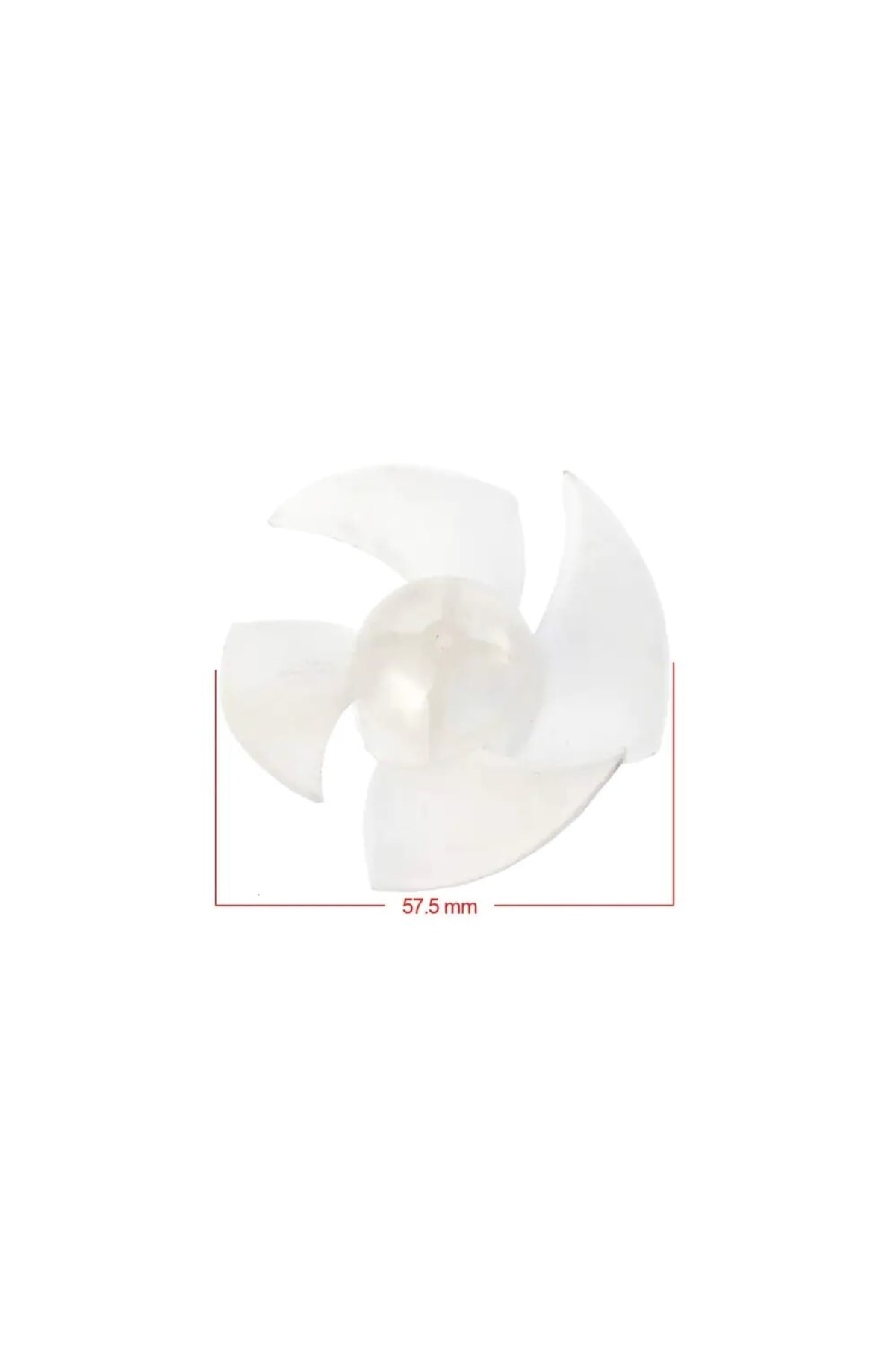57,5 mm genişliğinde, beyaz, üç kanatlı pervane.