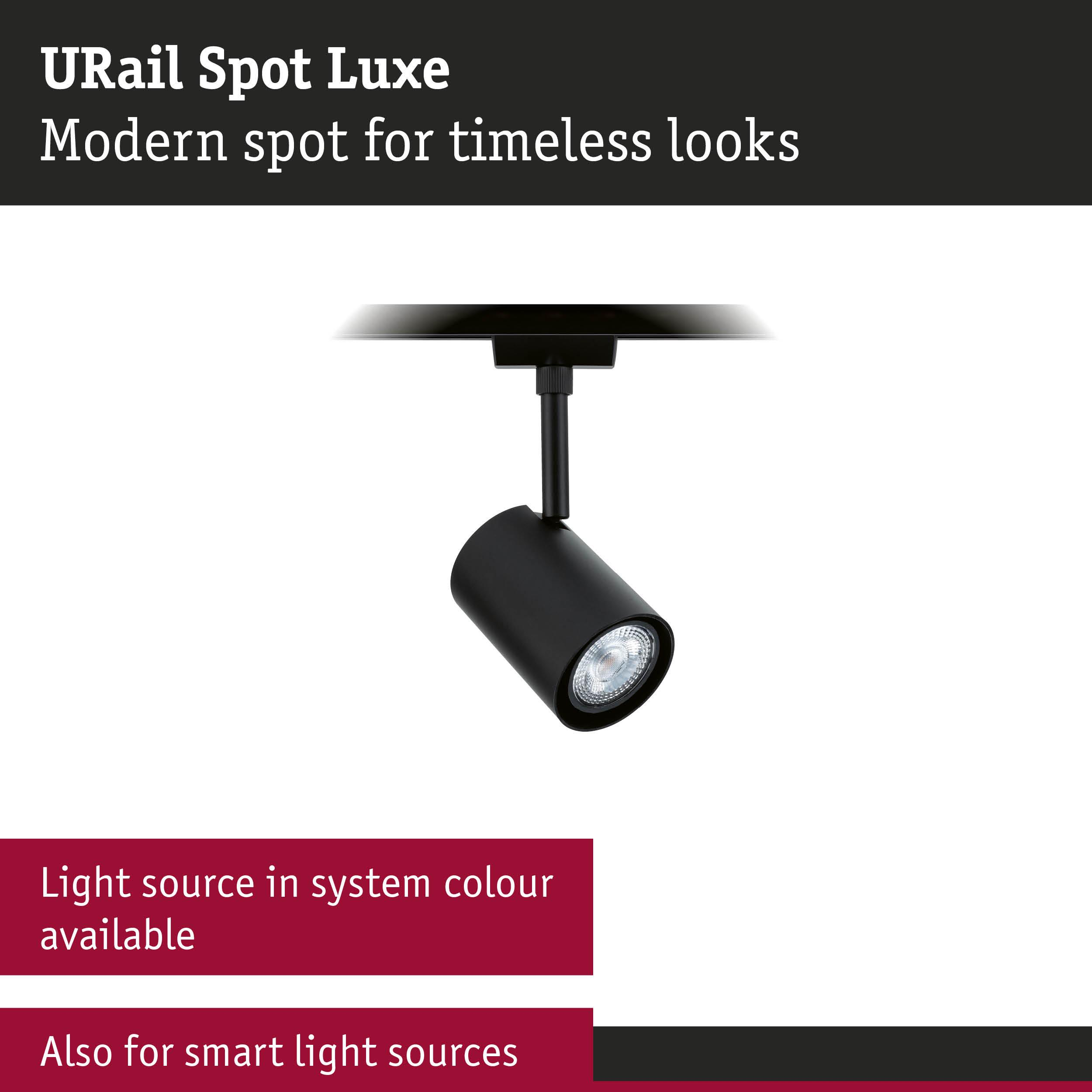 Czarny reflektor szynowy ze źródłem światła LED na czarnej szynie.