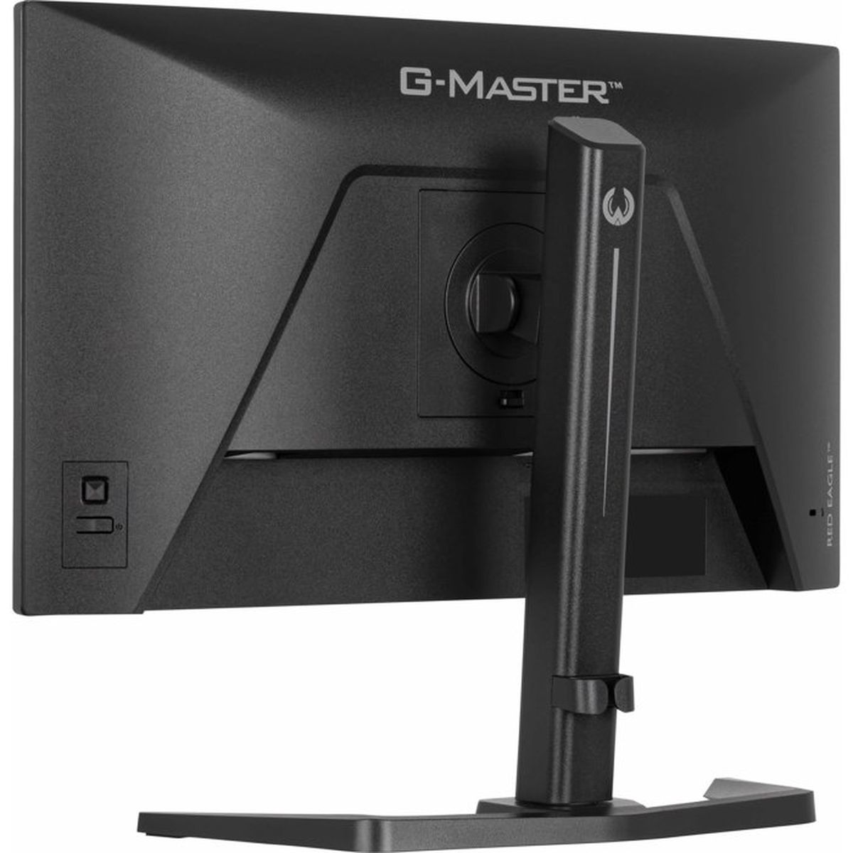 Tył czarnego monitora z logo G-MASTER i podstawką.