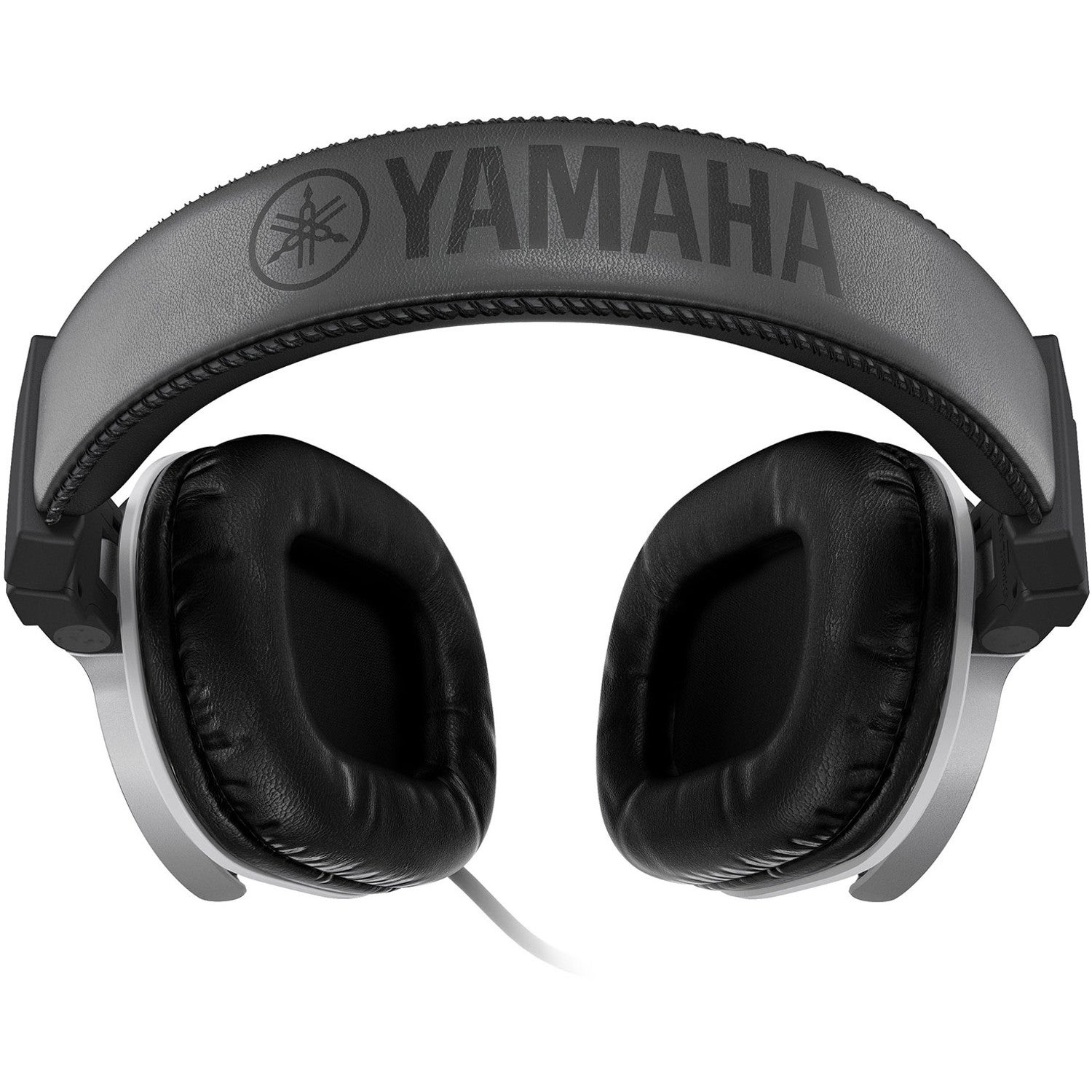 Schwarze Yamaha-Kopfhörer mit silbernen Akzenten und gepolstertem Kopfbügel.