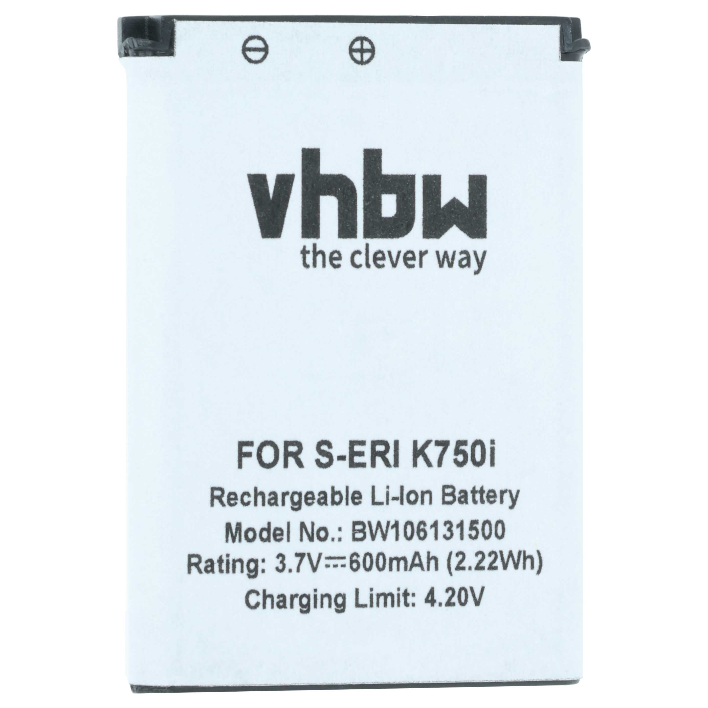 Weißer Akku für Sony Ericsson K750i, 3,7V, 600mAh, Ladebegrenzung 4,20V.