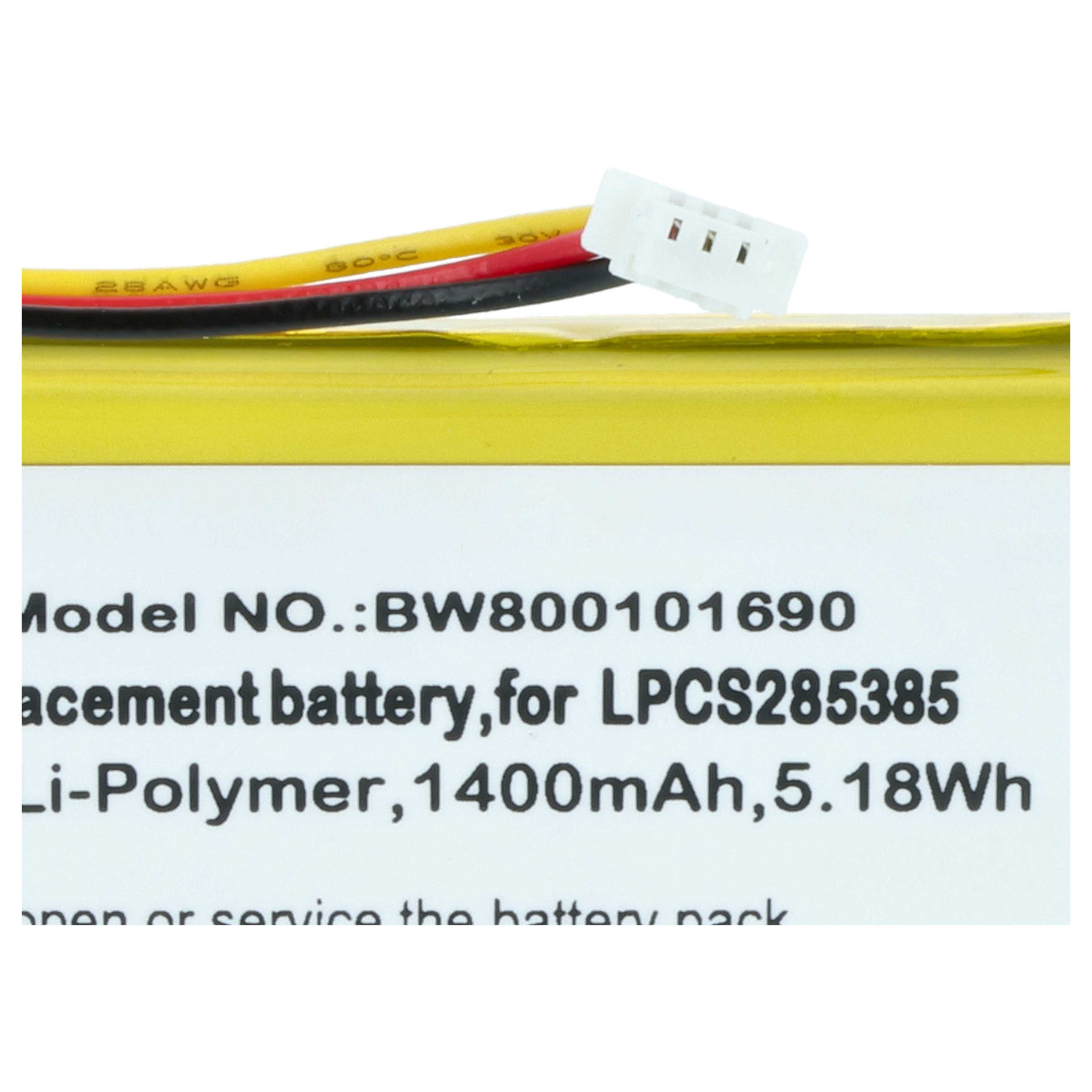 Gelbes Li-Polymer-Akku, Modell BW800101690, 1400mAh