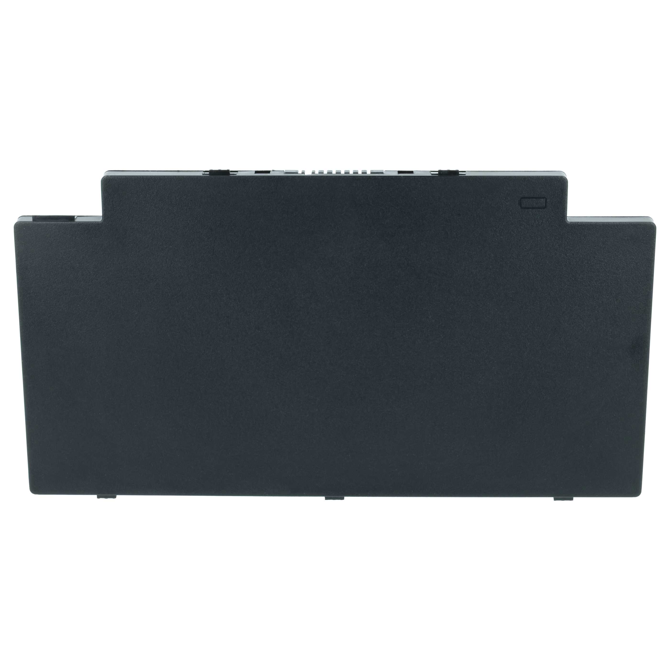 Schwarzer Laptop-Akku mit rechteckiger Form und leicht abgerundeten Kanten.