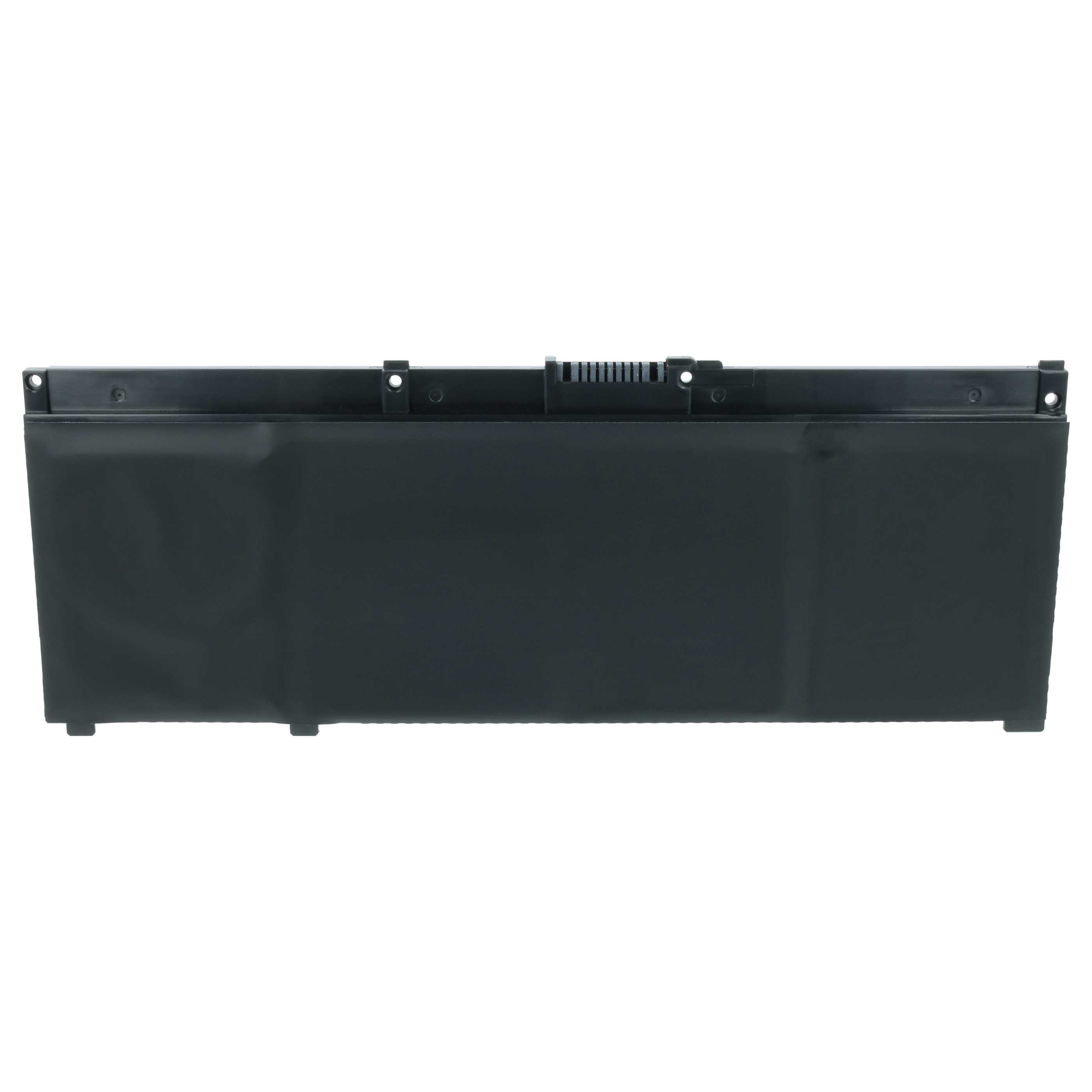 Schwarzer Laptop-Akku mit Anschlüssen und Befestigungslöchern.