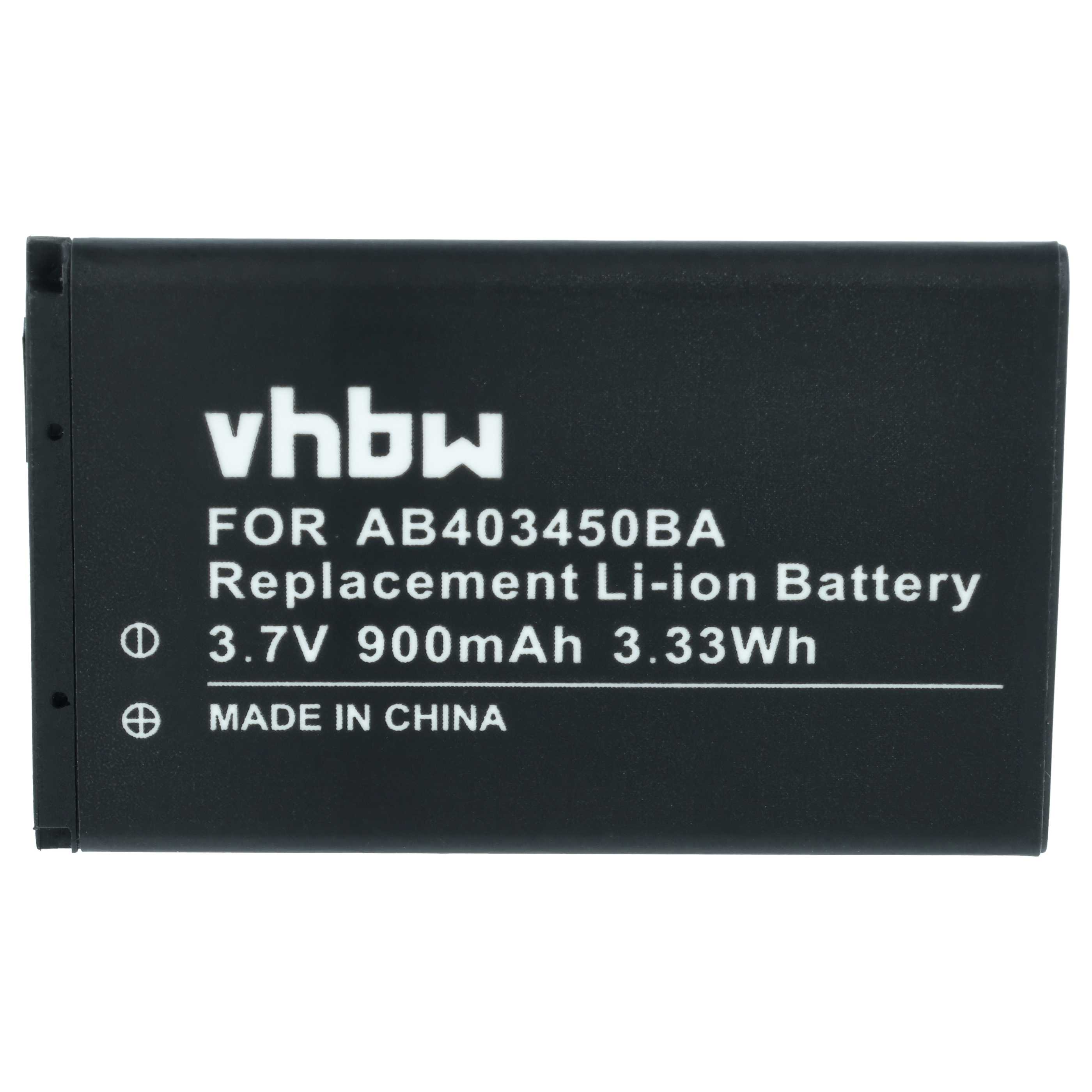 Schwarzer vhbw Akku für AB403450BA, 3.7V 900mAh, Made in China.