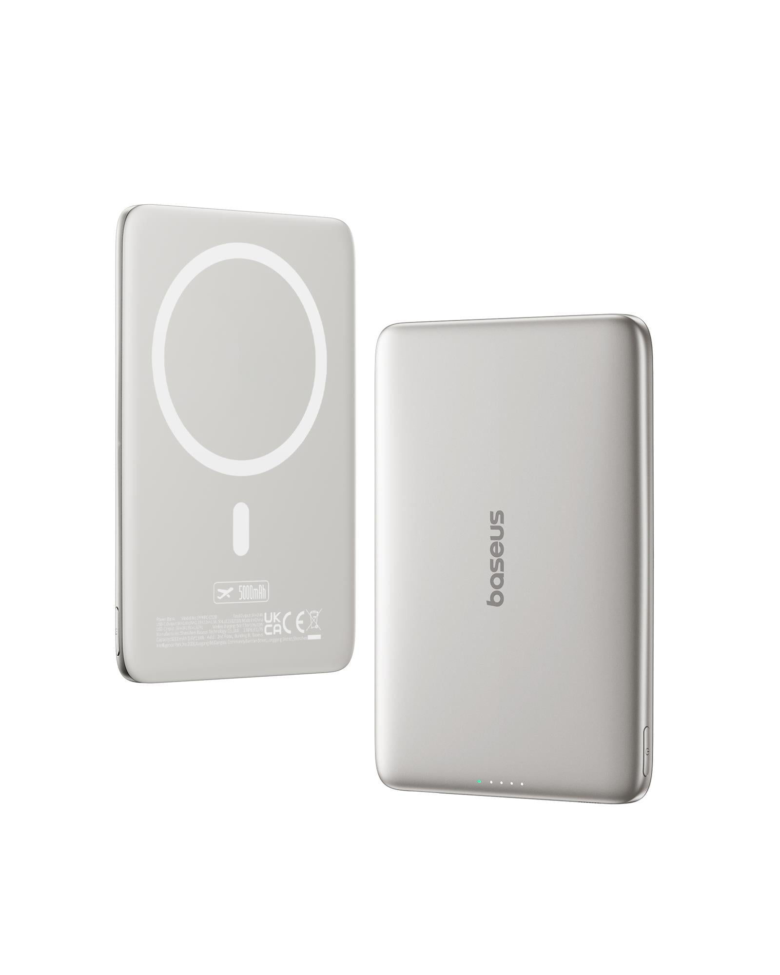BASEUS AM41 Picogo 0.3'' Ultra İnce MagSafe Kablosuz 5000 mAh mAh Powerbank Gri