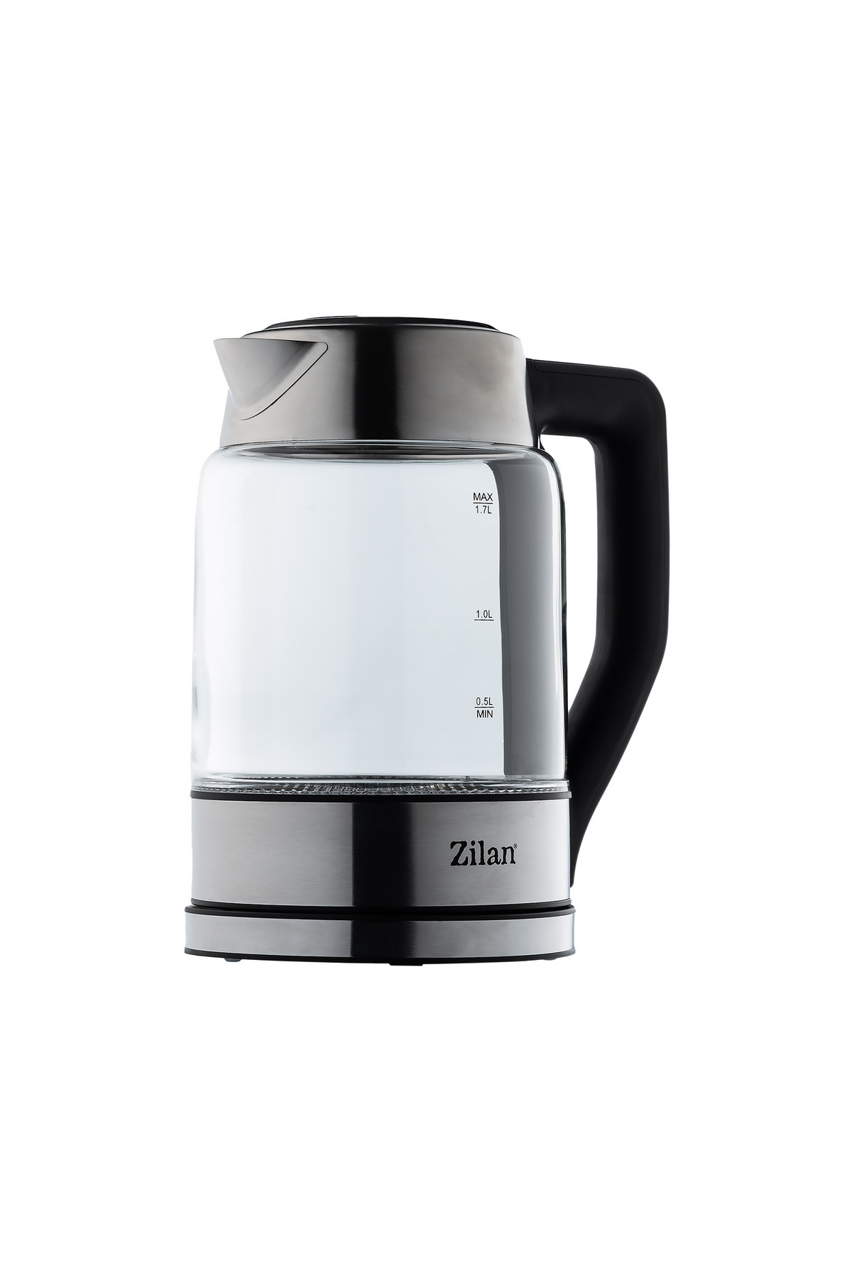 ZILAN ZLN8955 2200 W Dijital Ayarlanabilir Isı ve Çift Cam Tasarımlı Su Isıtıcı 1.7 l Kettle Gri