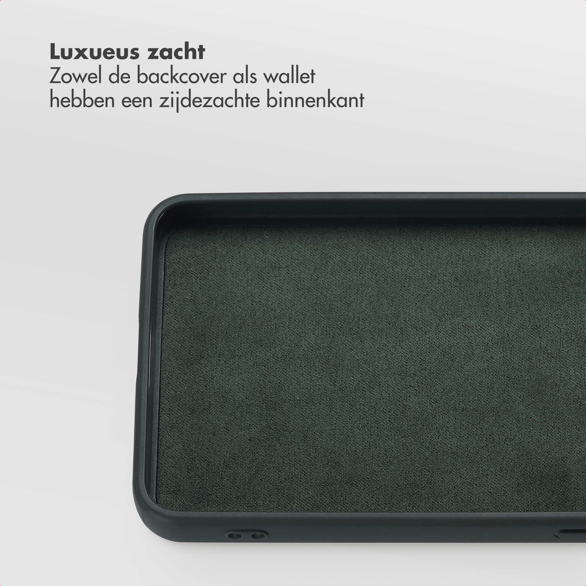 Doublure de coque de téléphone vert foncé texturée.