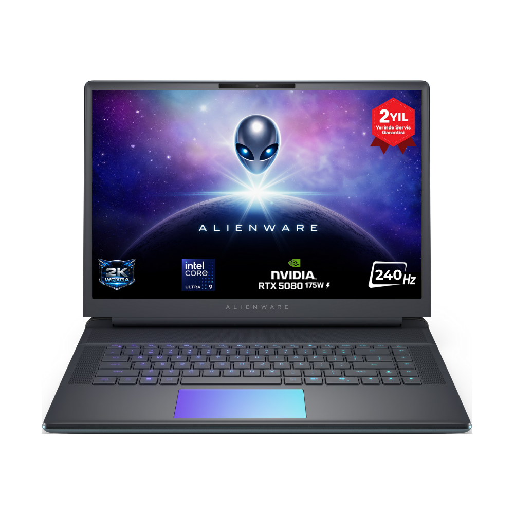DELL Alienware 16 Area-51 AA16250 16GB RTX5080 175W 240Hz İngilizce Klavye Intel Core Ultra 9 275HX 64 GB RAM 1 TB SSD 16 inç Windows 11 Pro Laptop Gri