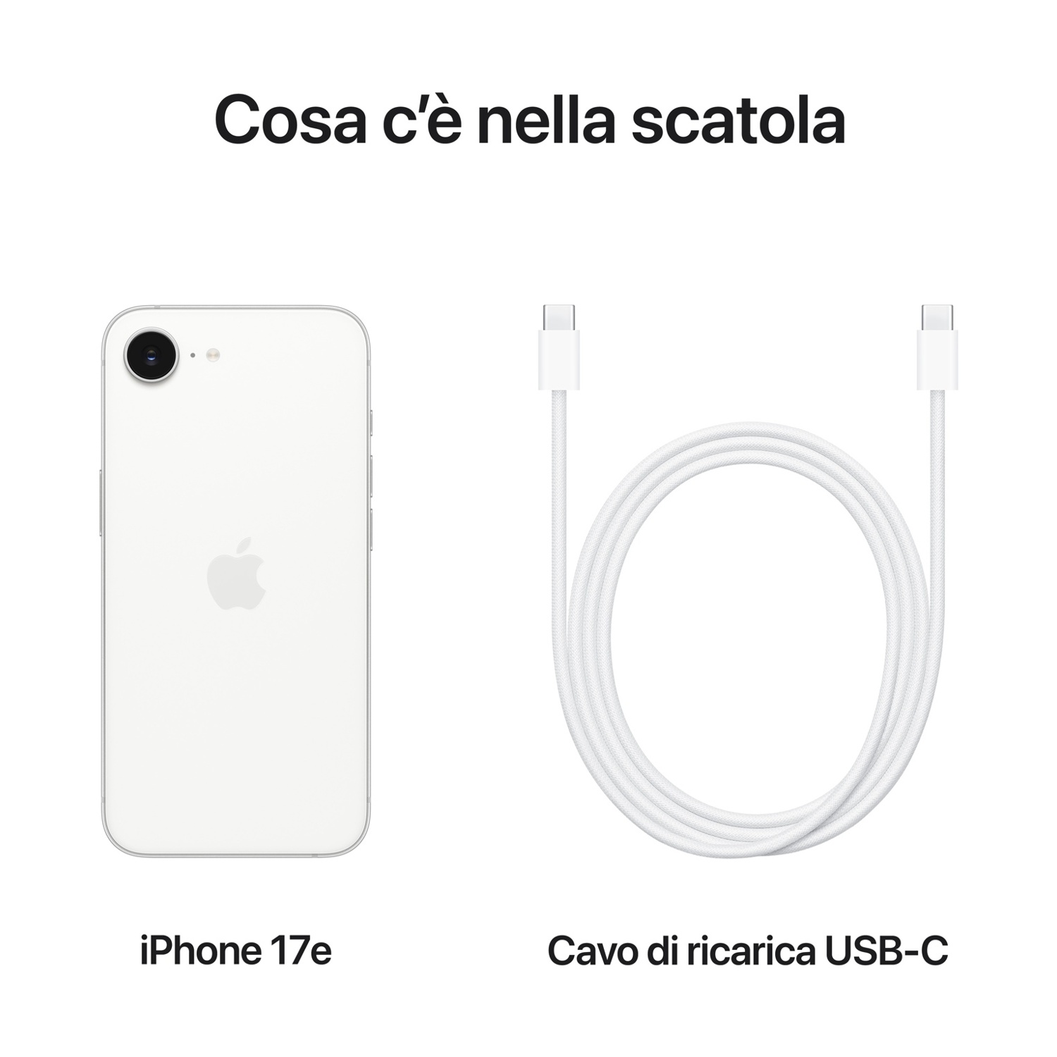 Ein weißes iPhone und ein weißes USB-C-Ladekabel.