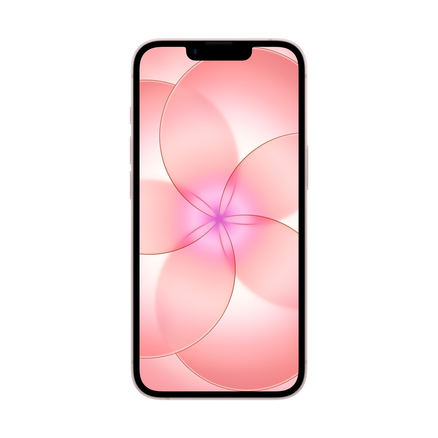 Różowy smartfon z tapetą w kwiatowy wzór.