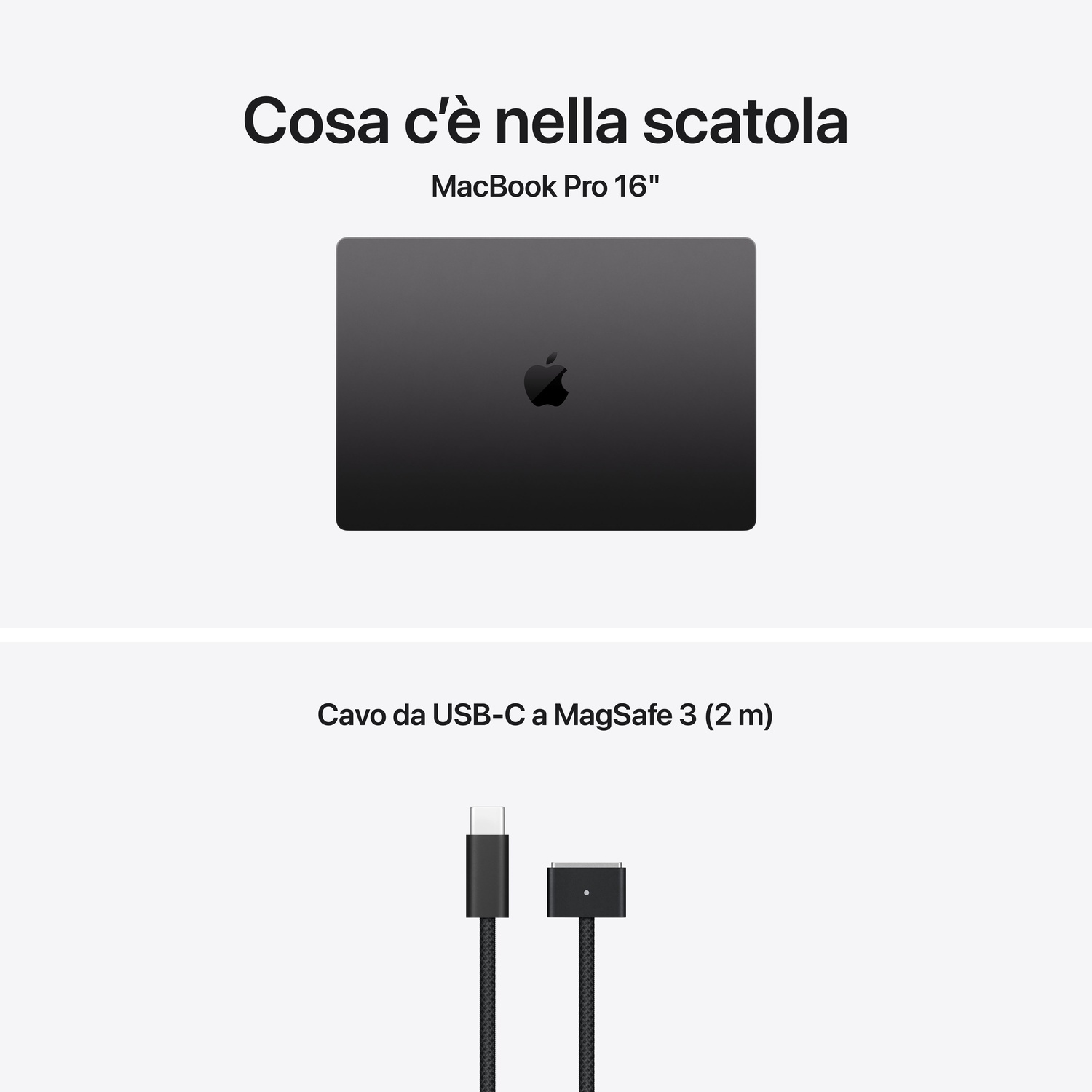 MacBook Pro 16" i kabel ładujący USB-C do MagSafe 3.