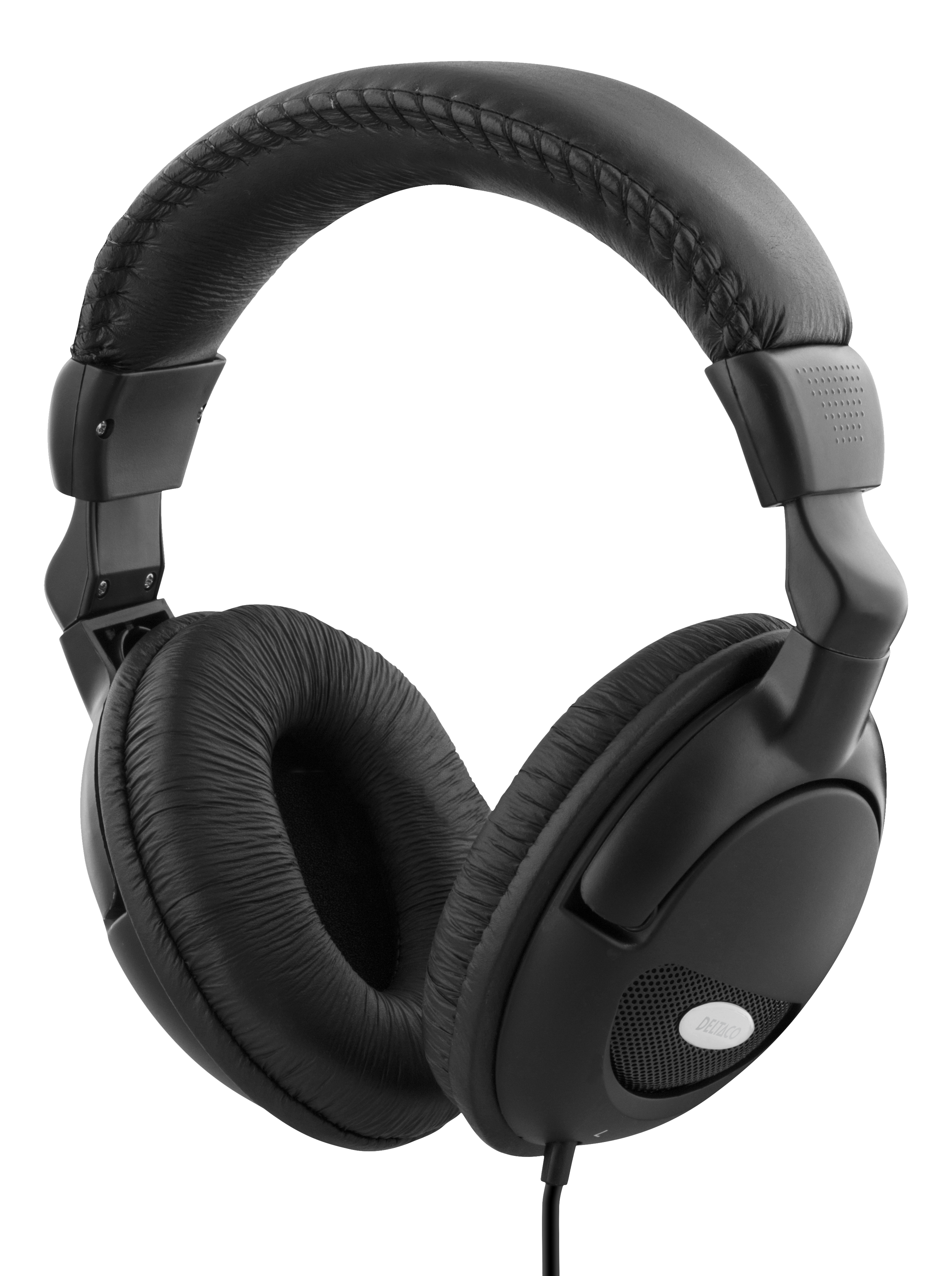 Black headphones with a padded headband and earcups.