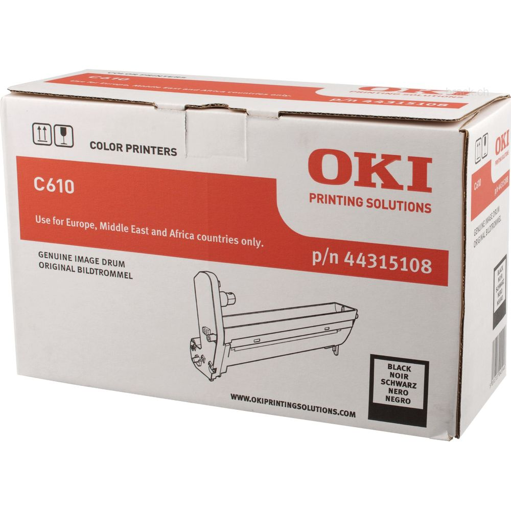 Imballaggio tamburo OKI C610 Stampante Colore. Nero. Pezzo originale.