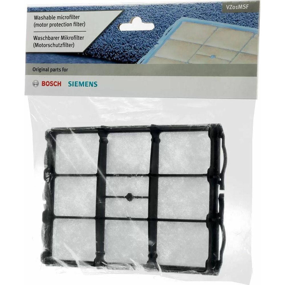 Microfiltro lavabile per aspirapolvere Bosch e Siemens, VZ01MSF.
