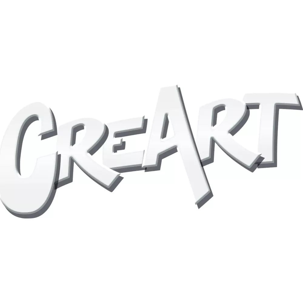 Testo bianco 3D 'CreART' con ombra.