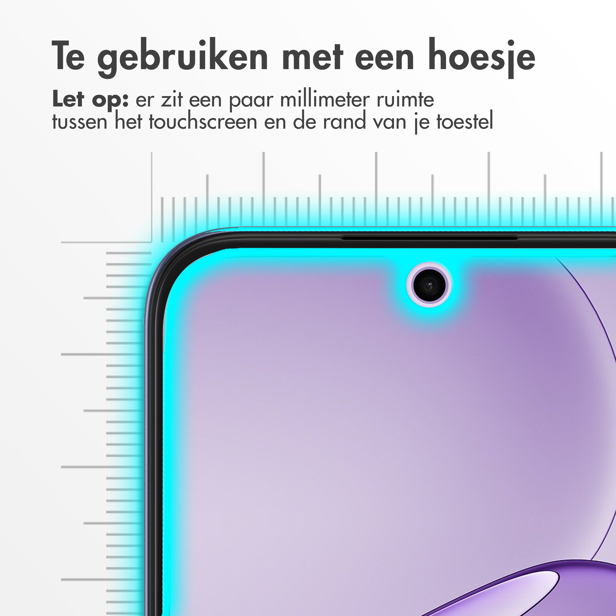 Gros plan d'un écran de smartphone avec règle et texte.