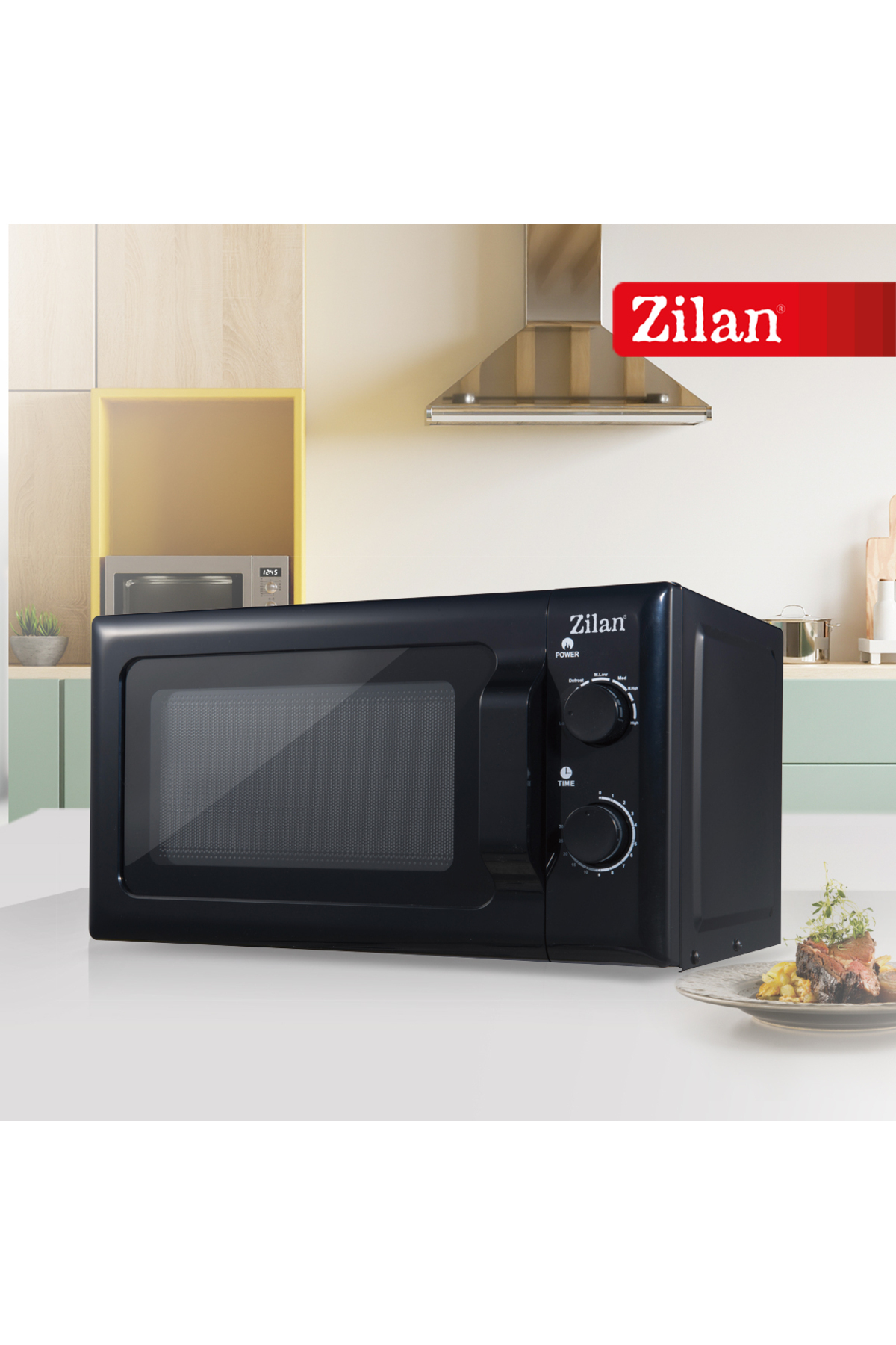 ZILAN ZLN1222 700 W 6 Seviye Buz Çözme 20 l Mikrodalga Fırın Siyah