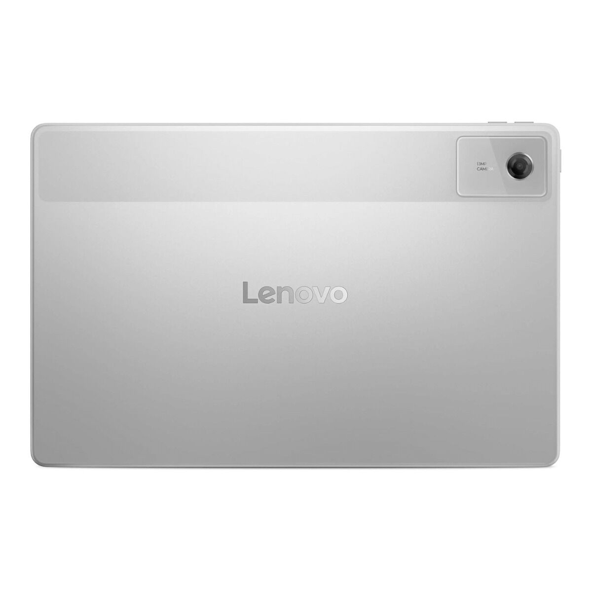 Retro di un tablet Lenovo argentato con fotocamera da 13MP.