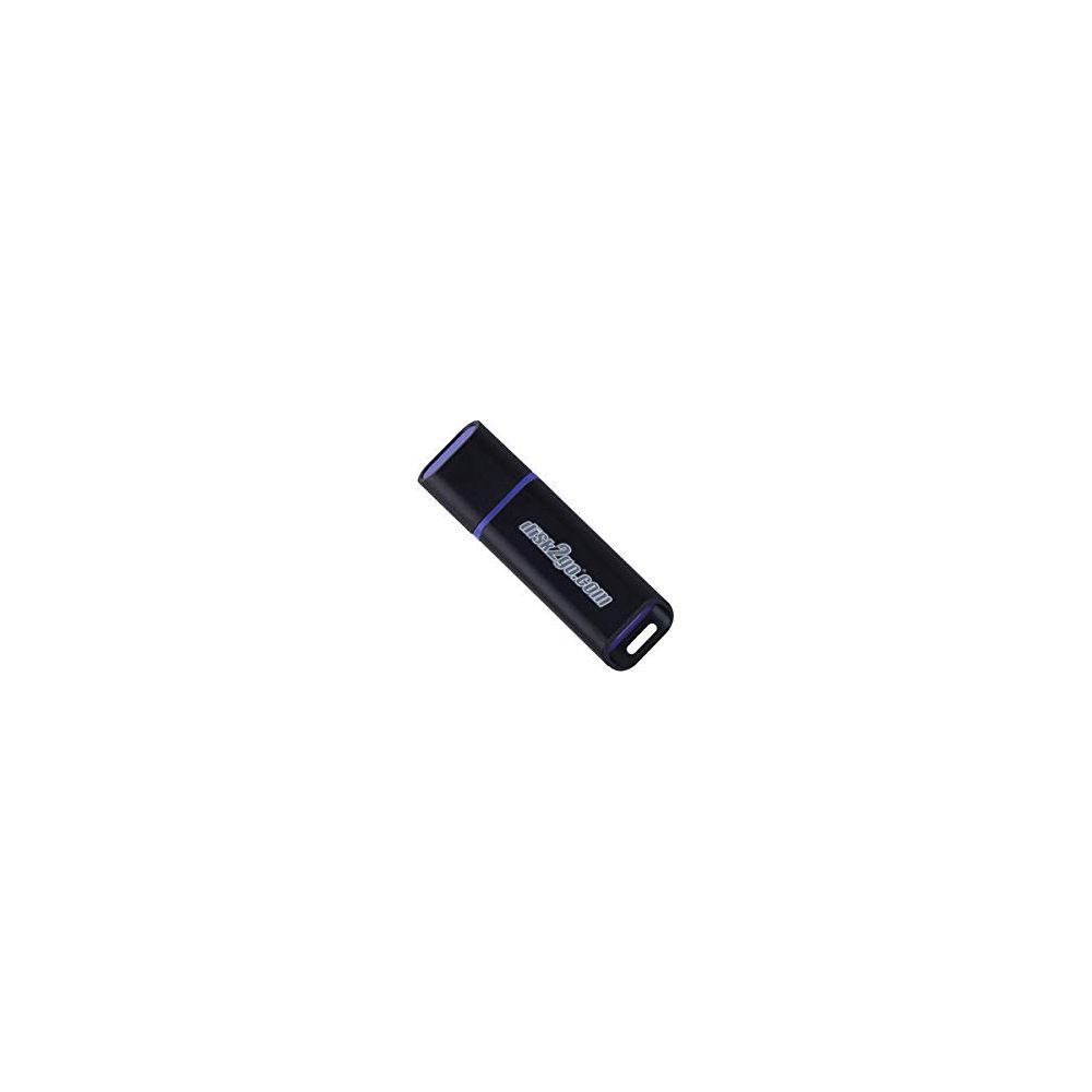 Una chiavetta USB nera con accenti viola e testo "disk2go.com".