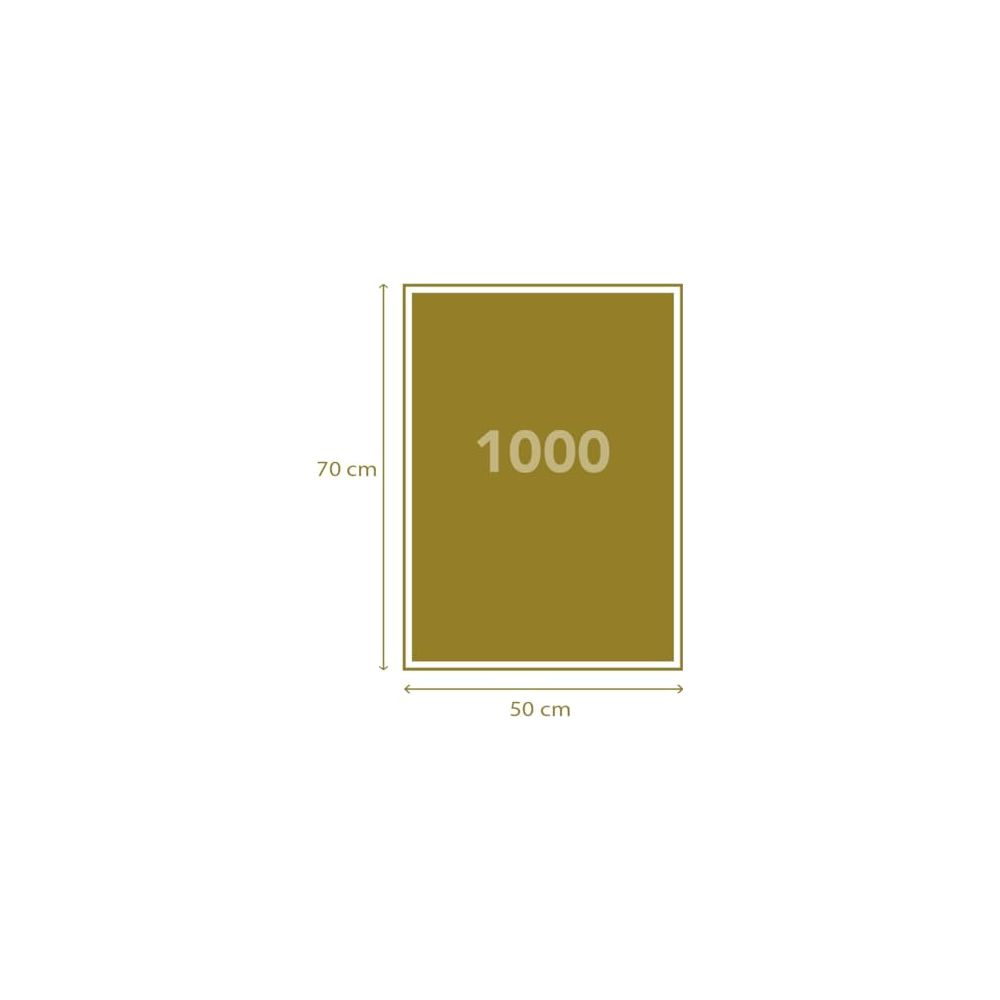 Un rettangolo marrone dorato con il numero 1000. Dimensioni: 50 cm x 70 cm.