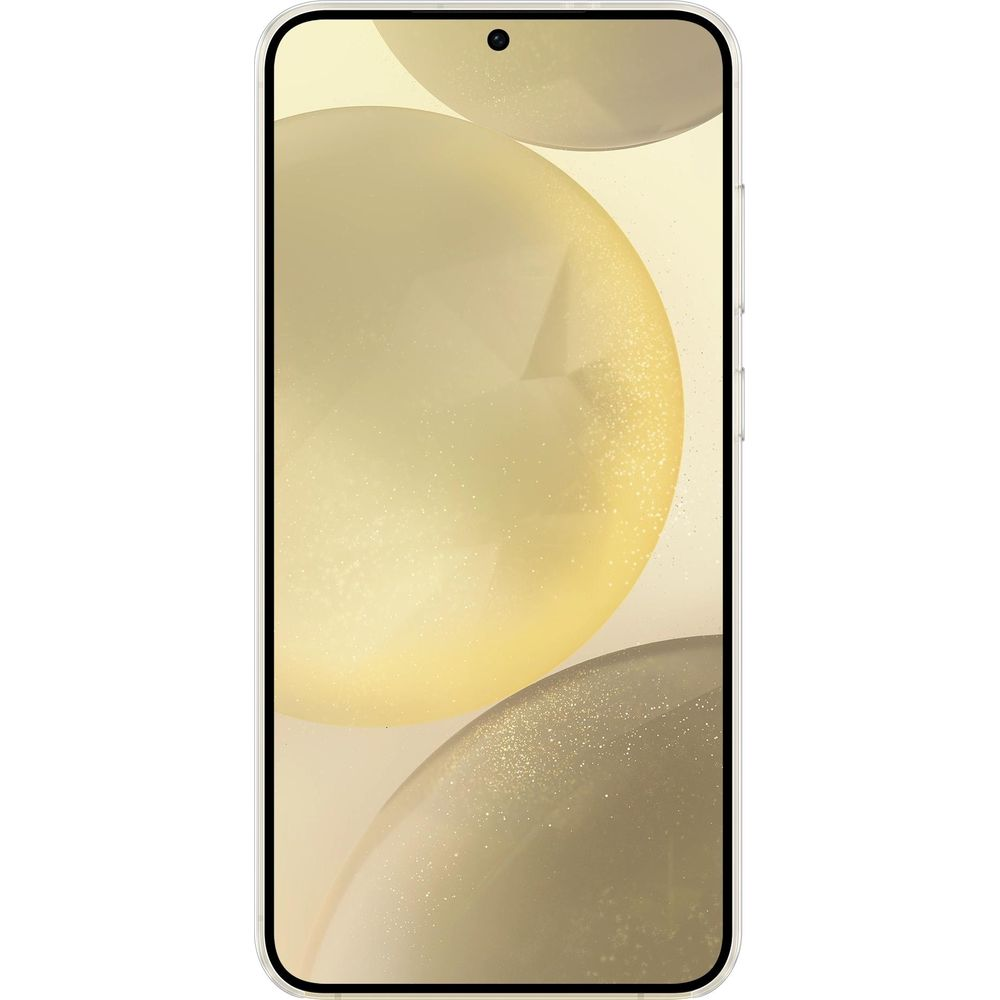 Smartfon z żółtymi bąbelkami na ekranie.