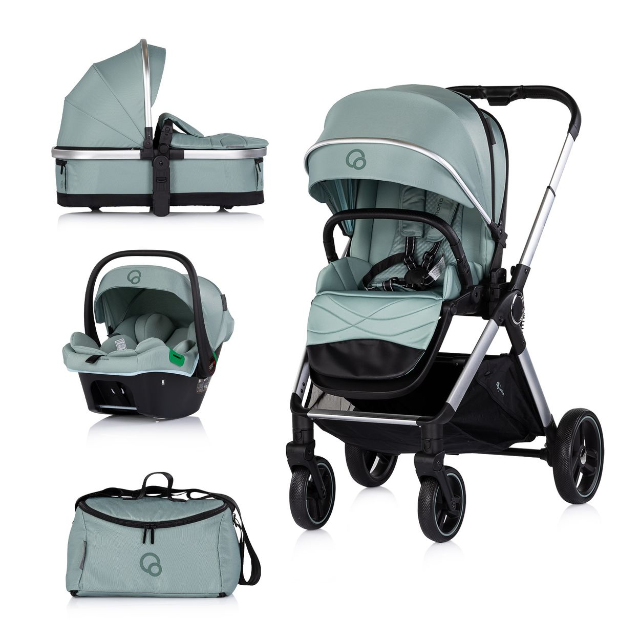 CHIPOLINO Euphoria 3 in 1 Kinderwagen grn