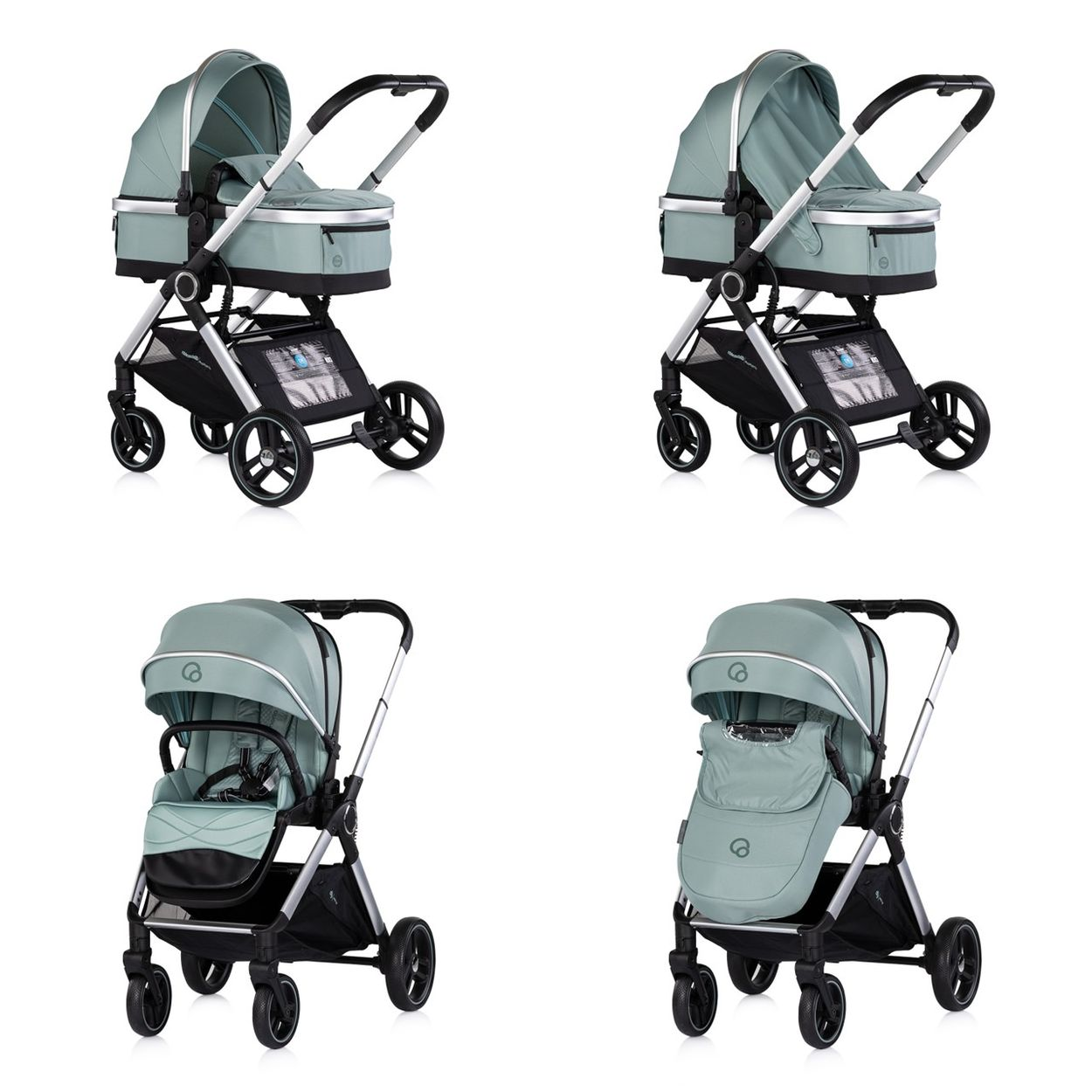 CHIPOLINO Euphoria 3 in 1 Kinderwagen grn