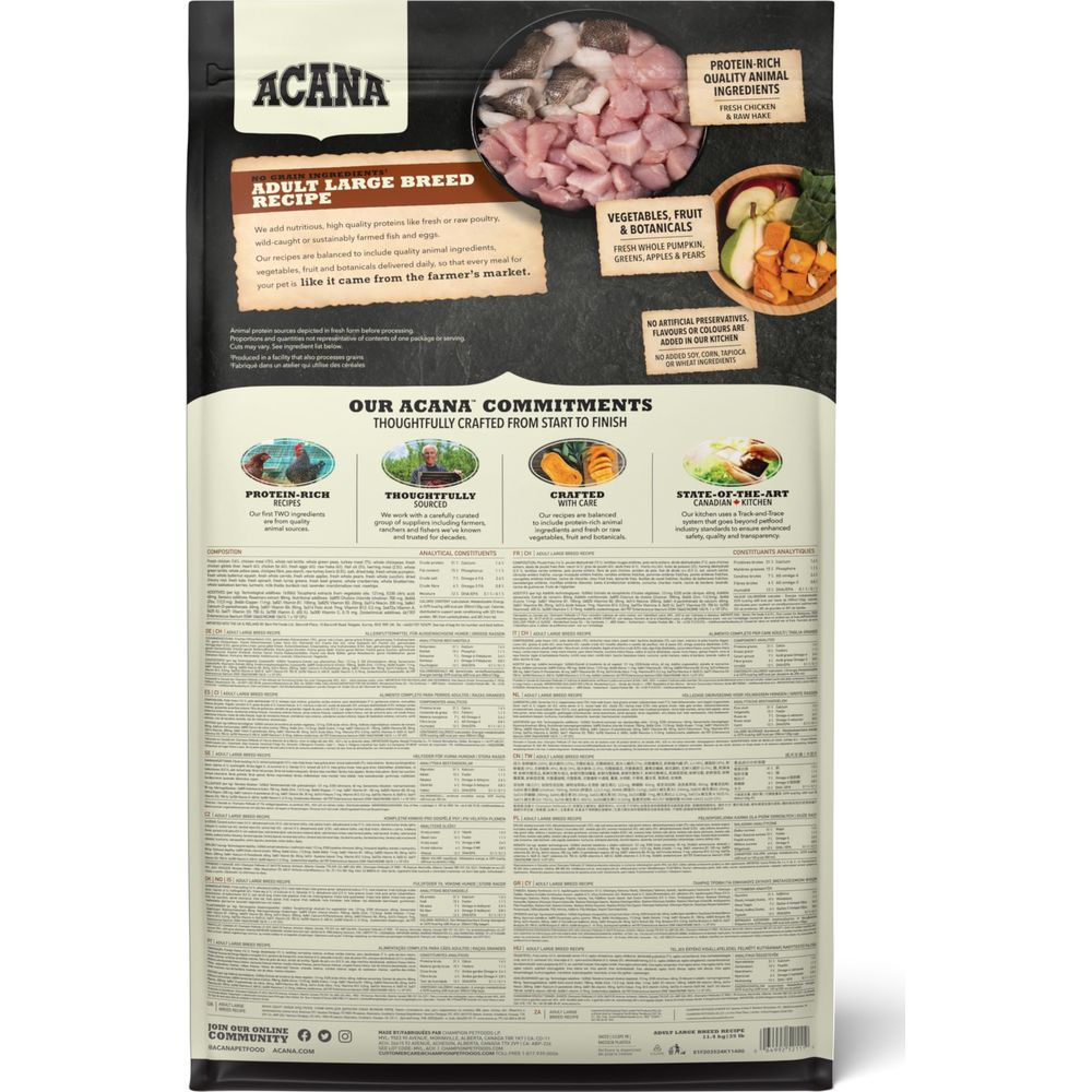 Karma dla psów Acana: kurczak, ryby, warzywa, owoce i zioła.