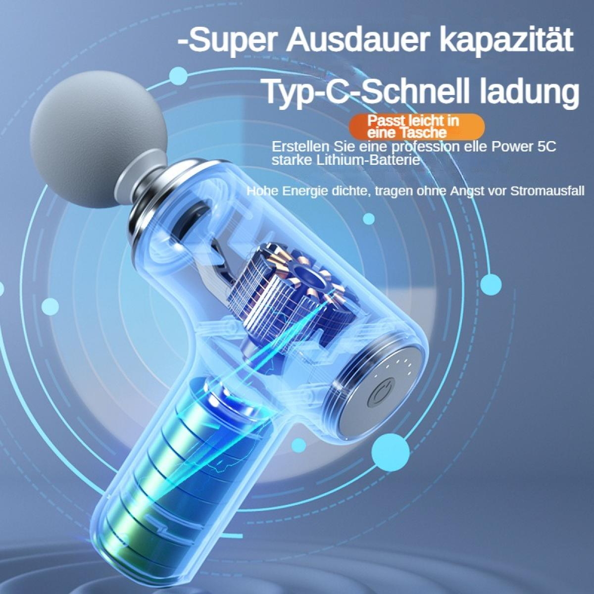 Ein transparentes Massagegerät mit Batterie und Motor.