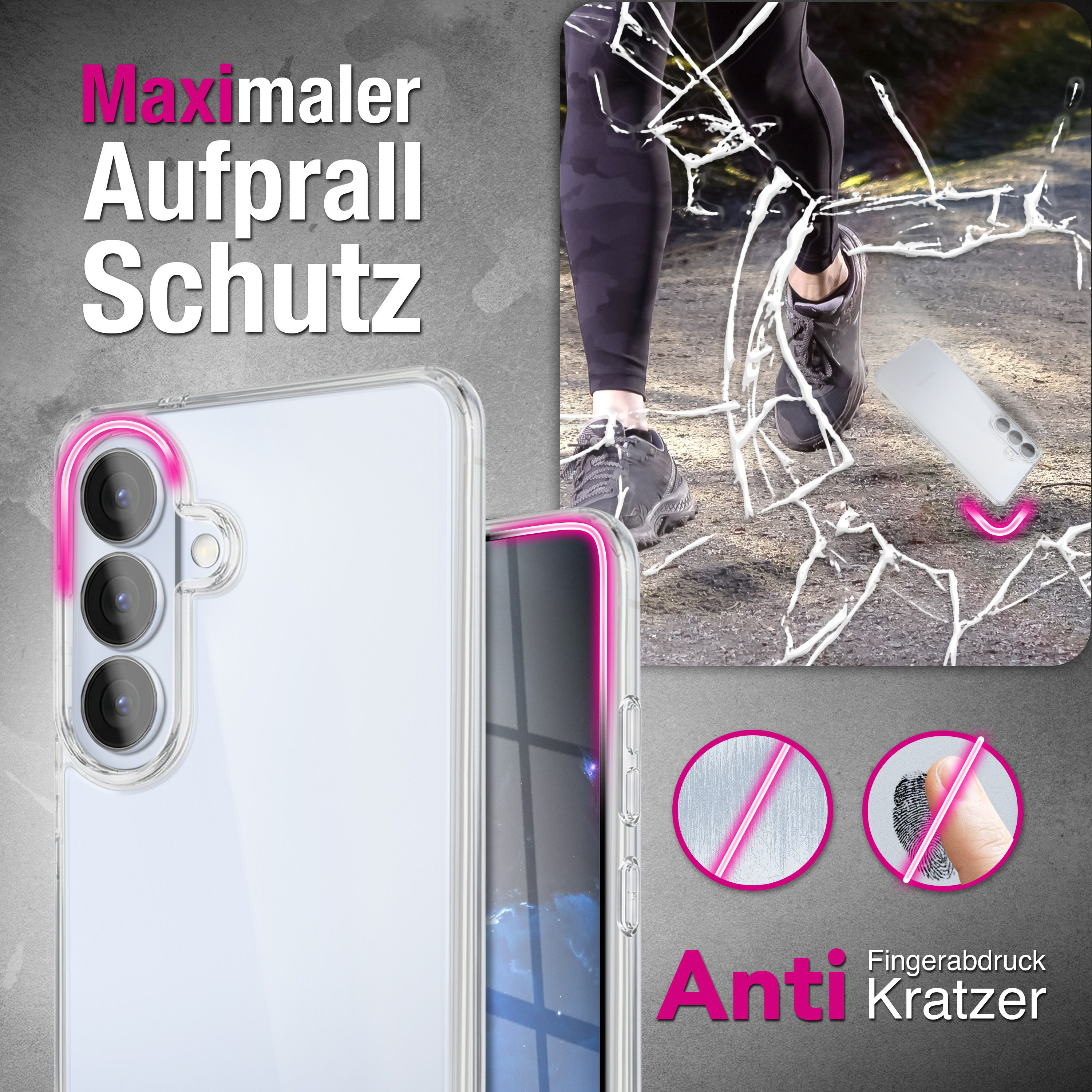 Handyhülle schützt vor Sturz und Kratzern.