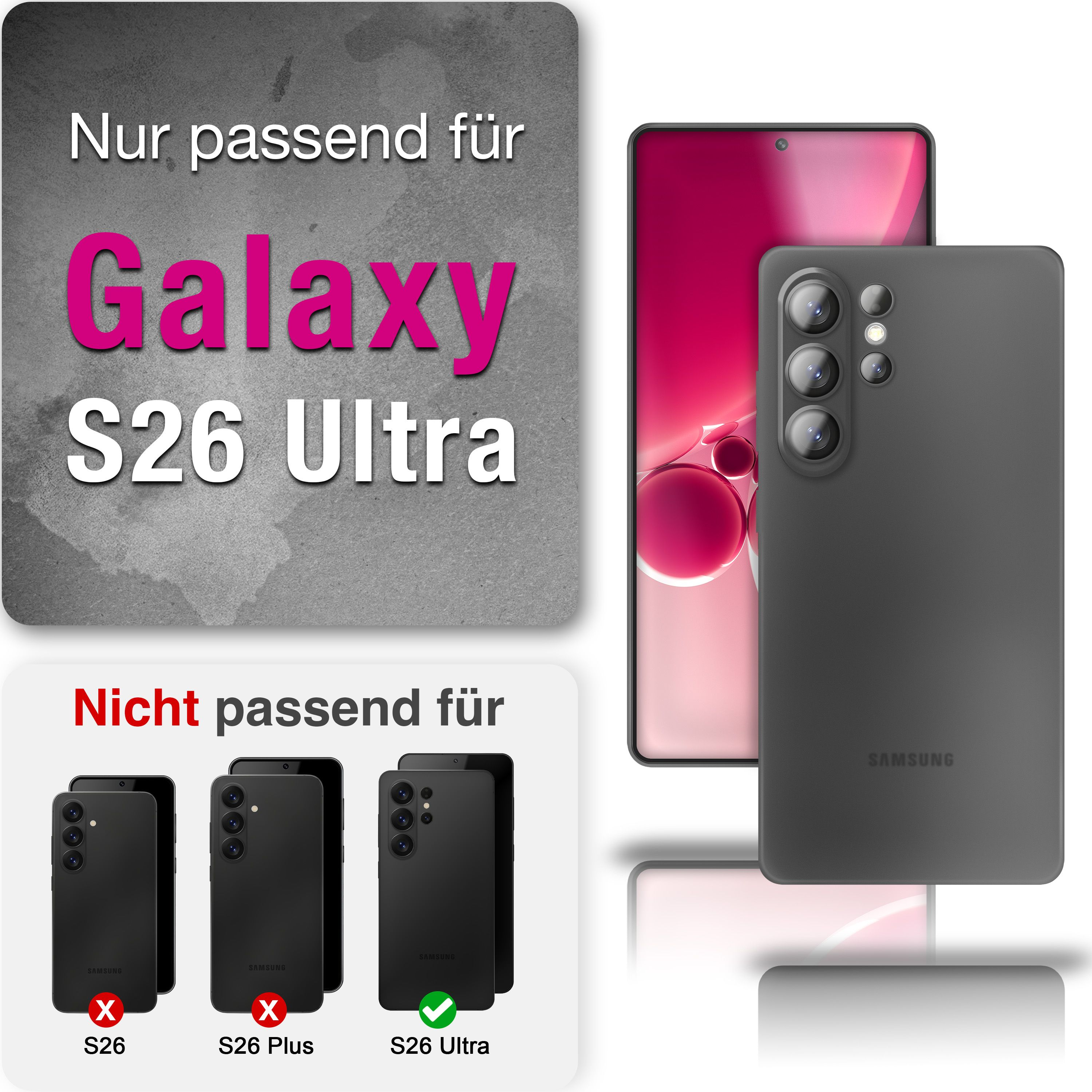 Nur passend für Galaxy S26 Ultra. Nicht für S26, S26 Plus.