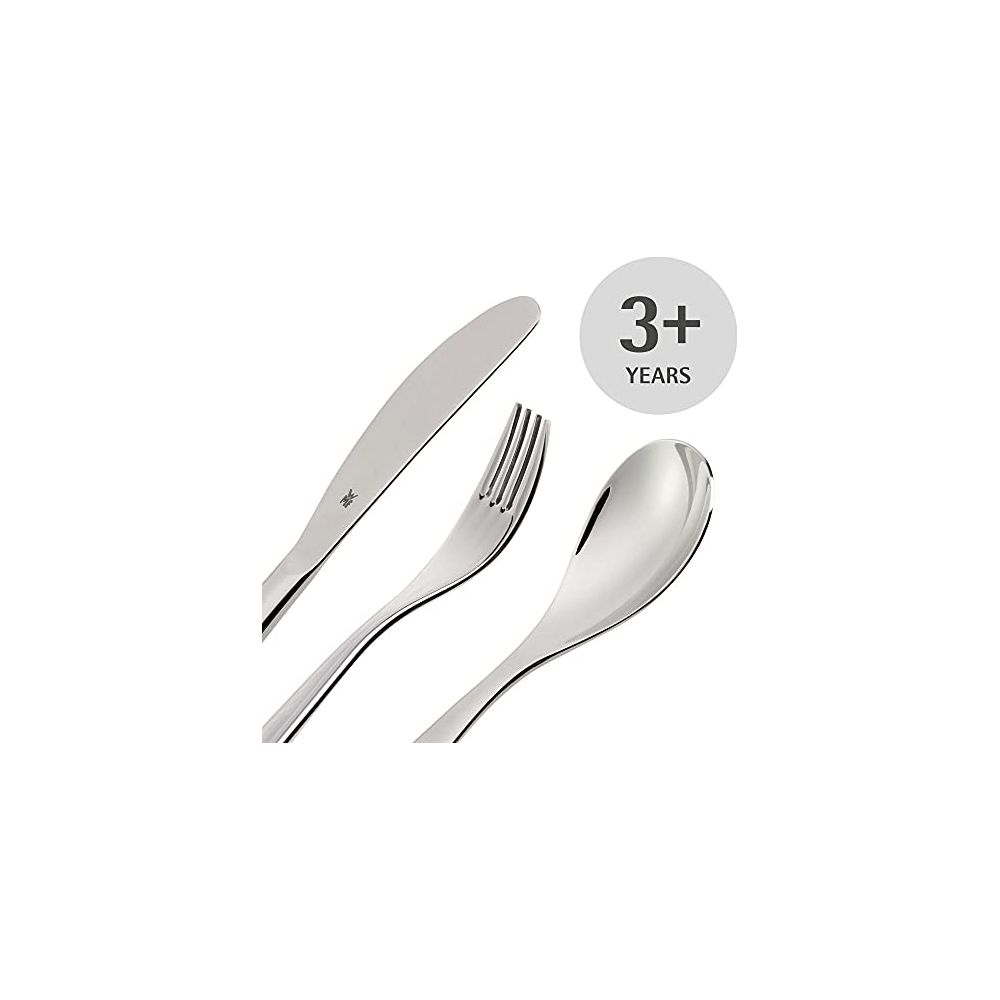 Zestaw sztućców dla dzieci od 3 lat: nóż, widelec i łyżka.