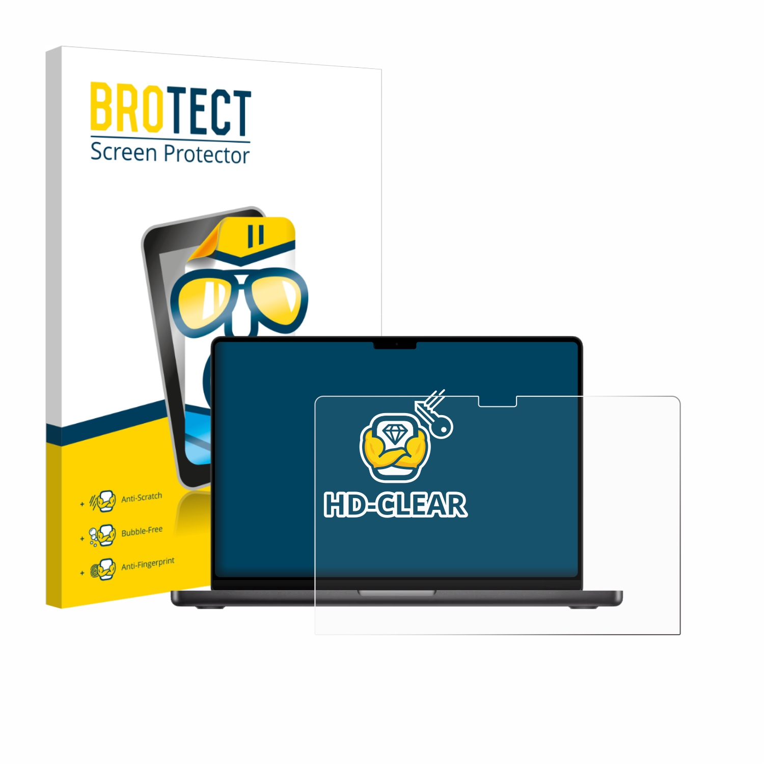 BROTECT Displayschutzfolie für Laptops. Mit Anti-Kratz, blasenfrei, anti-Fingerabdruck.