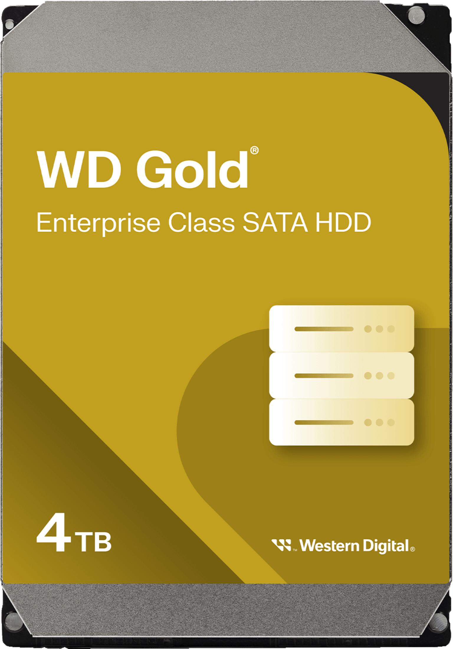WD Gold 4TB Enterprise Class SATA HDD con logo Western Digital.