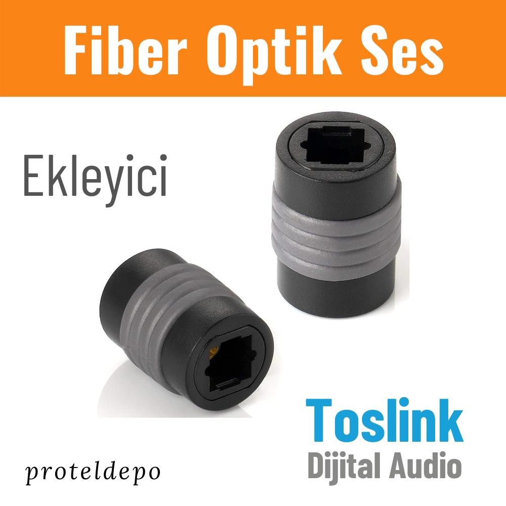 İki siyah ve gri fiber optik ses adaptörü beyaz zeminde.