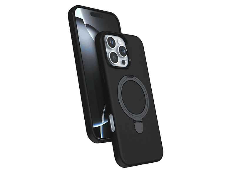 NEWFACE iPhone 16 Pro Uyumlu Regal Magsafe Standlı Kapak Telefon Kılıfı Siyah