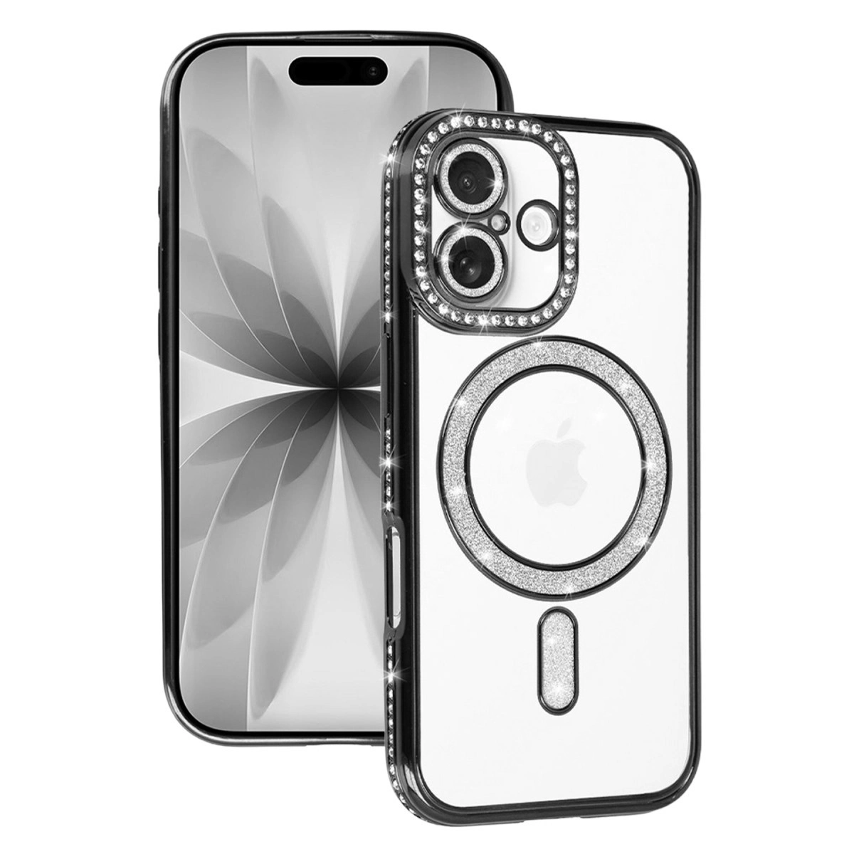 NEWFACE iPhone 17 Uyumlu Joke Simli Magneticsafe Telefon Kılıfı Siyah