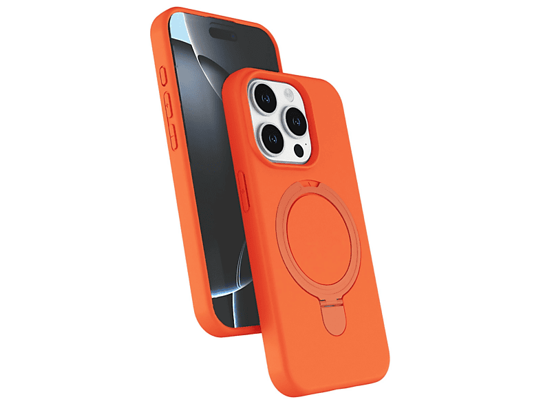 NEWFACE iPhone 15 Pro Max Uyumlu Regal Magsafe Standlı Kapak Telefon Kılıfı Turuncu