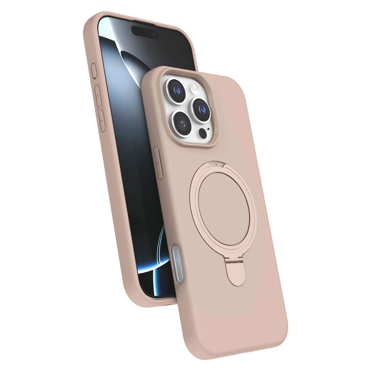 NEWFACE iPhone 16 Pro Max Uyumlu Regal Magsafe Standlı Kapak Telefon Kılıfı Çöl Titanyum