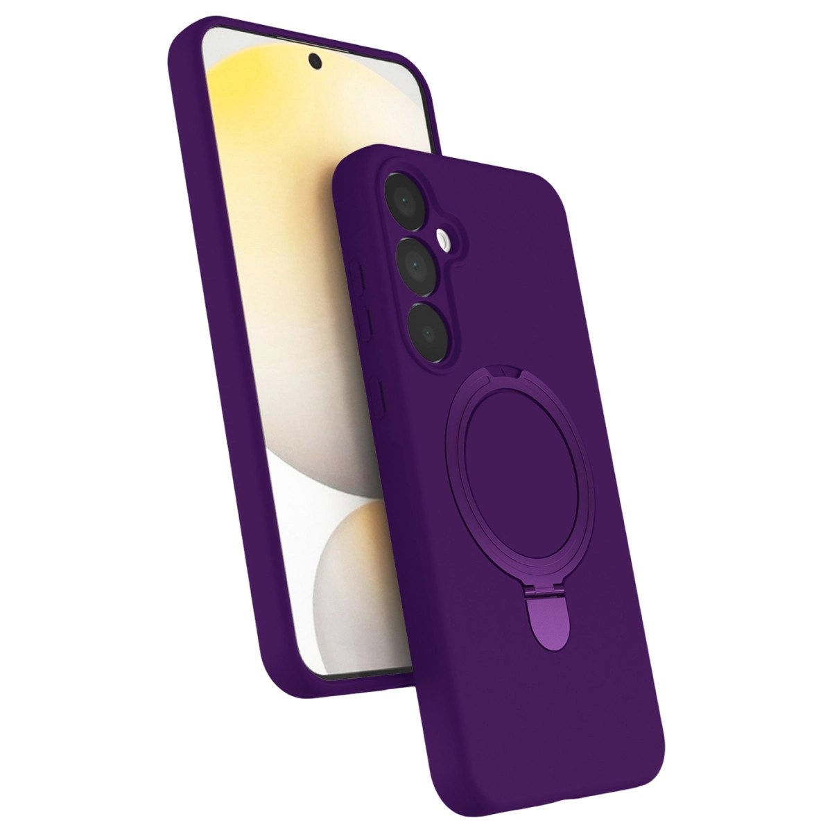 NEWFACE Samsung Galaxy A35 5G Uyumlu Regal Magsafe Standlı Kapak Telefon Kılıfı Derin Mor