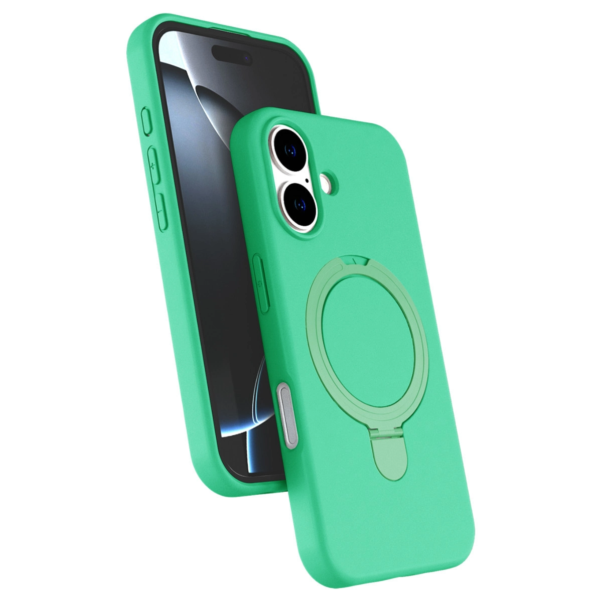 NEWFACE iPhone 17 Uyumlu Regal Magsafe Standlı Kapak Telefon Kılıfı Yeşil