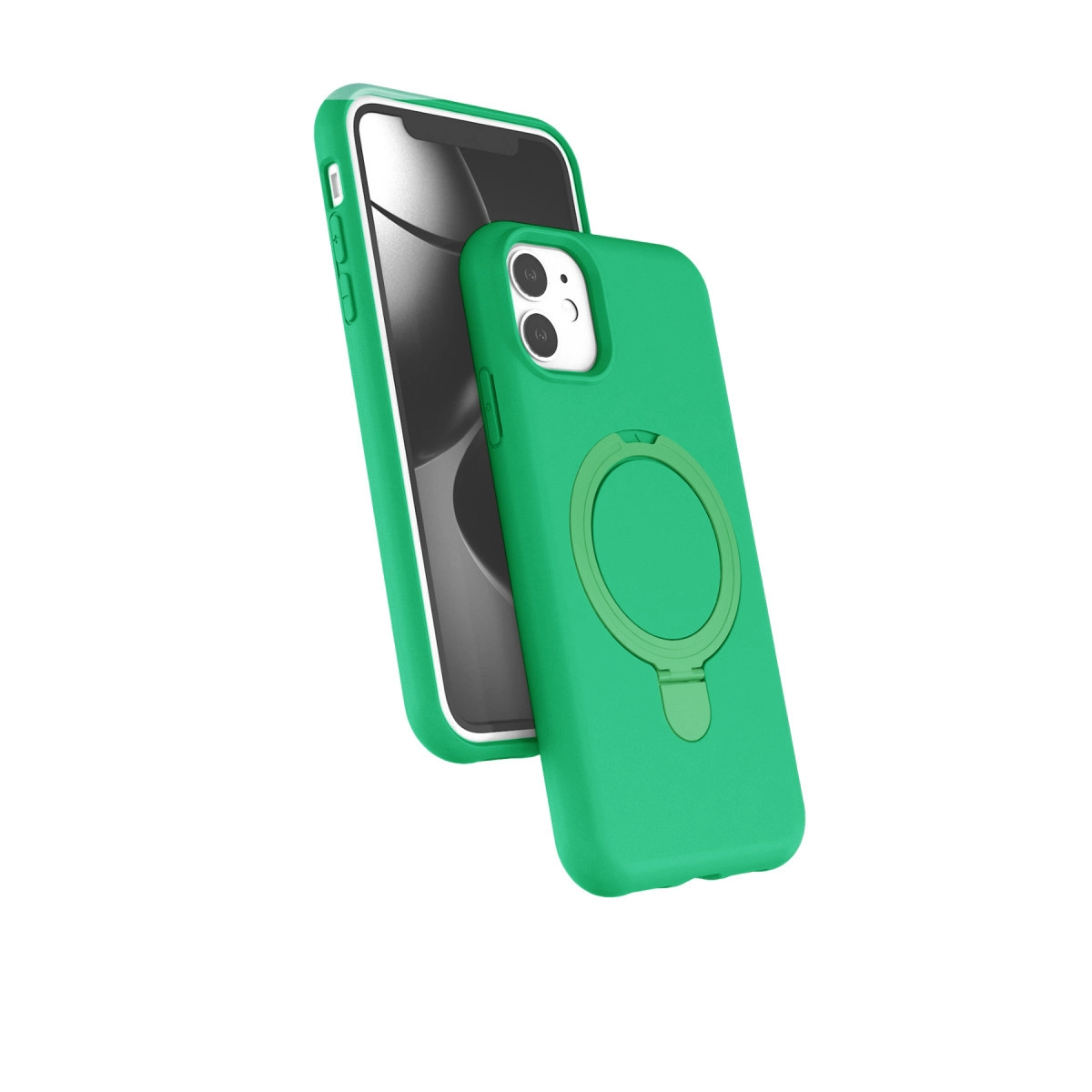 NEWFACE iPhone 11 Uyumlu Regal Magsafe Standlı Kapak Telefon Kılıfı Yeşil