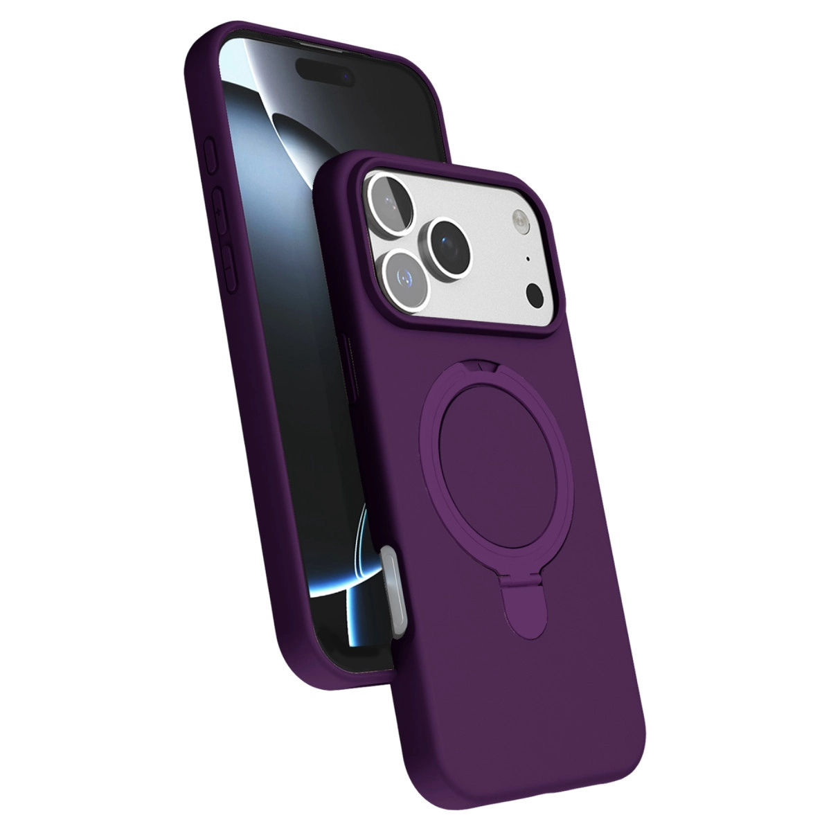 NEWFACE iPhone 17 Pro Max Uyumlu Regal Magsafe Standlı Kapak Telefon Kılıfı Derin Mor