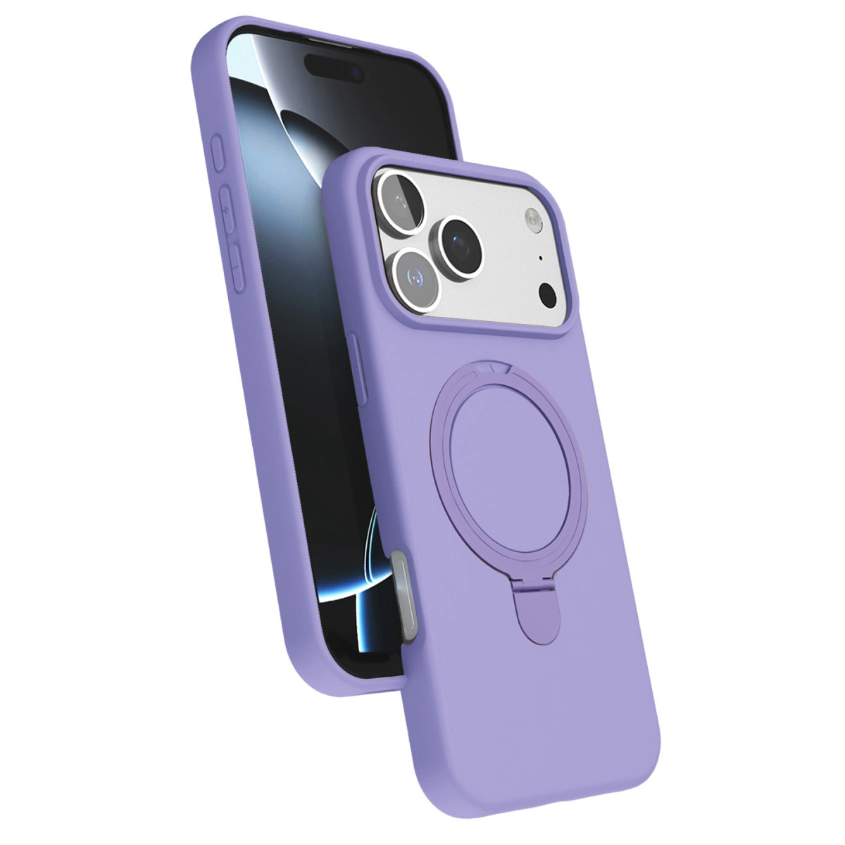 NEWFACE iPhone 17 Pro Max Uyumlu Regal Magsafe Standlı Kapak Telefon Kılıfı Lila