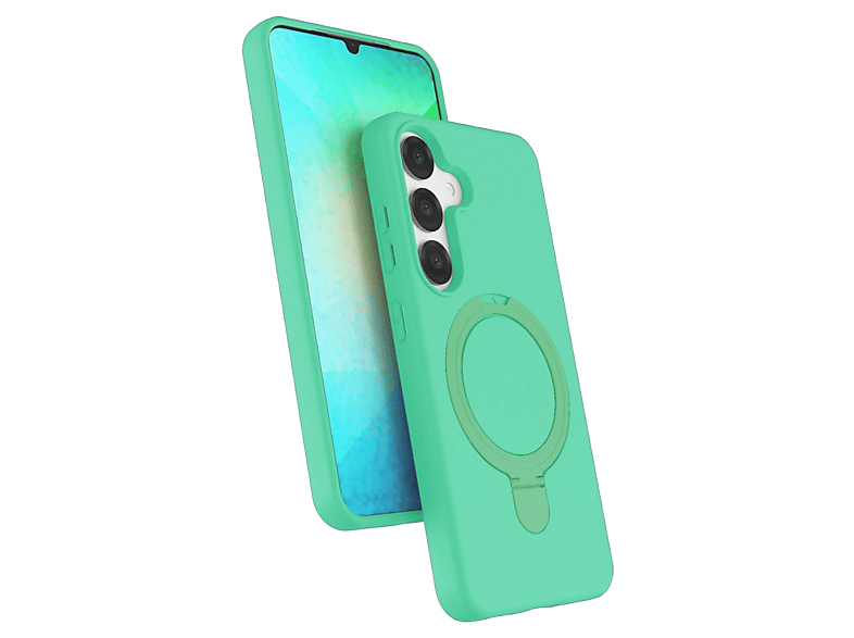 NEWFACE Samsung Galaxy S25 Uyumlu Regal Magsafe Standlı Kapak Telefon Kılıfı Yeşil