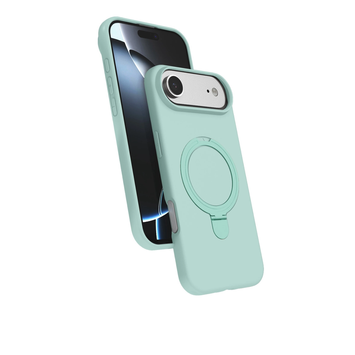 NEWFACE iPhone 17 Air Uyumlu Regal Magsafe Standlı Kapak Telefon Kılıfı Su Yeşili