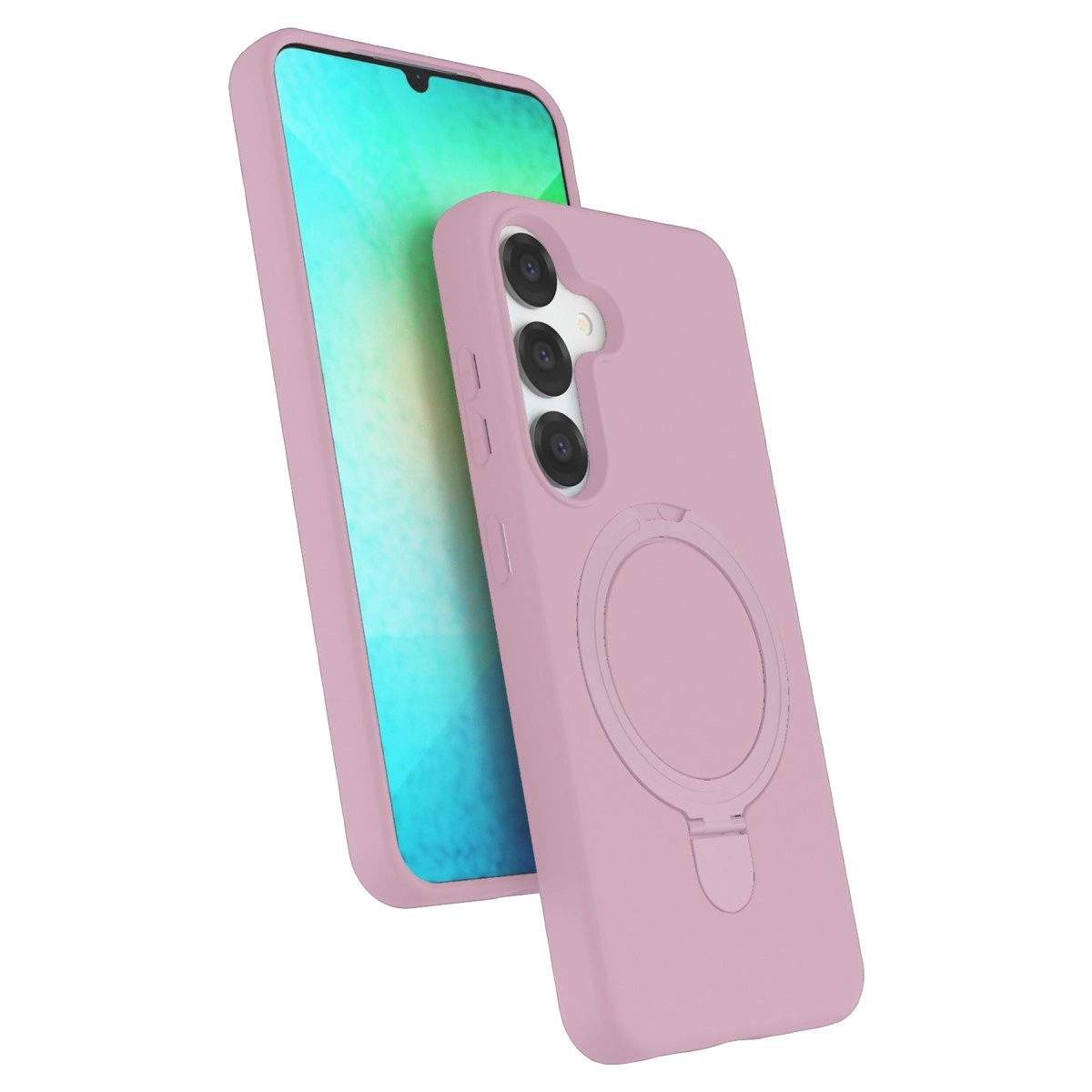 NEWFACE Samsung Galaxy S25 Uyumlu Regal Magsafe Standlı Kapak Telefon Kılıfı Açık Pembe