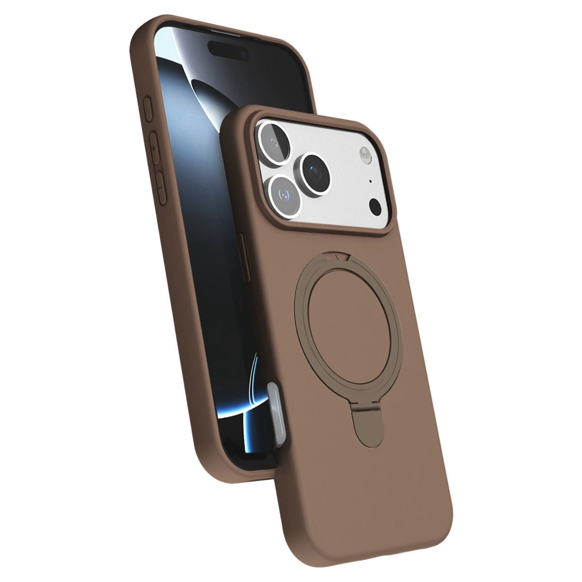 NEWFACE iPhone 17 Pro Max Uyumlu Regal Magsafe Standlı Kapak Telefon Kılıfı Çöl Titanyum